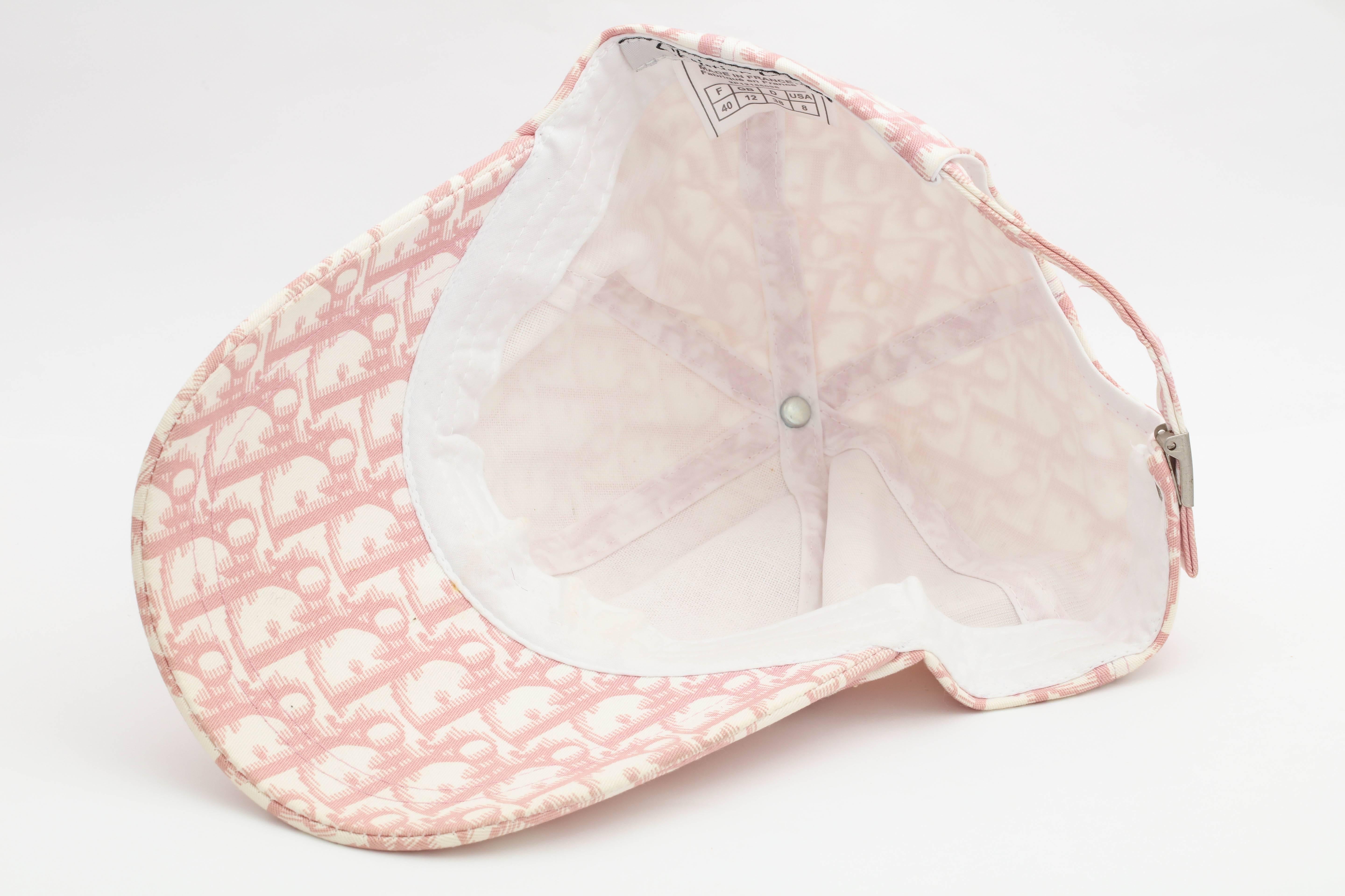 John Galliano for Christian Dior Pink Logo Cap In Good Condition In Chicago, IL