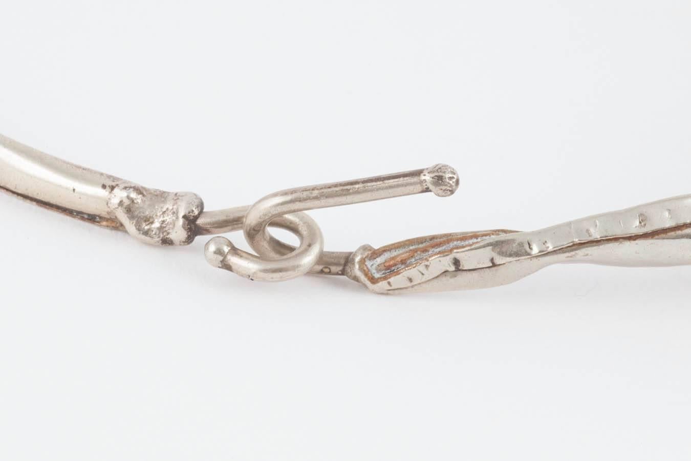 Women's or Men's Striking hand made artisan 'crumpled' metal collar 