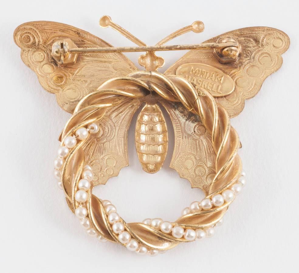  Russian gilt and pearl 'butterfly' brooch, Miriam Haskell 1