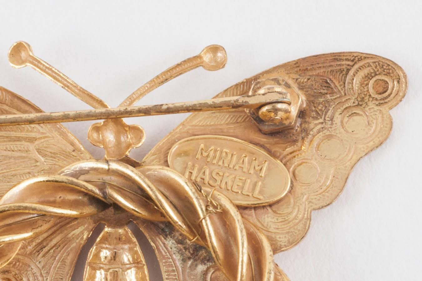  Russian gilt and pearl 'butterfly' brooch, Miriam Haskell 2