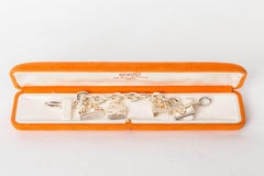 Hermes Birkin Charm Bracelet in Sterling Silver and Gold