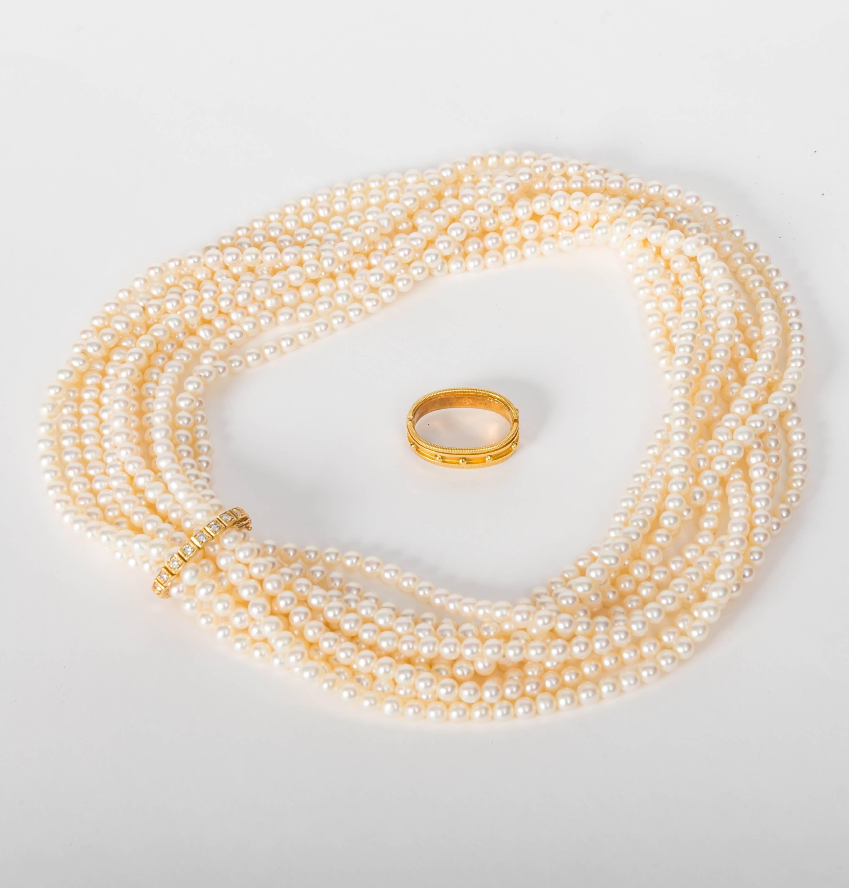 Cassandra Goad Pearls with Diamond and Gold Shorteners 4