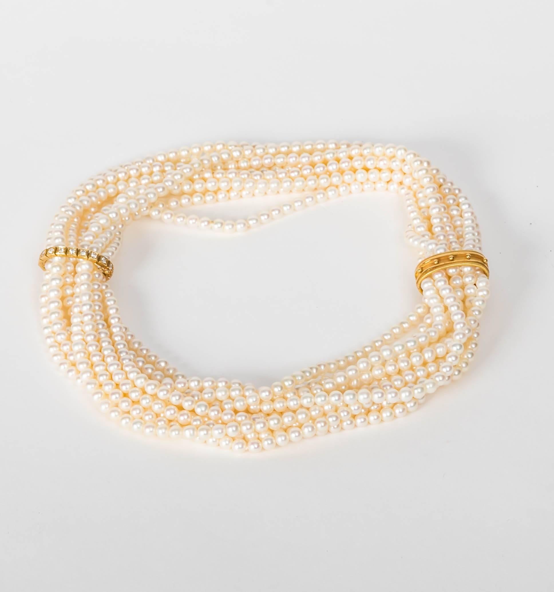 Cassandra Goad Pearls with Diamond and Gold Shorteners 5