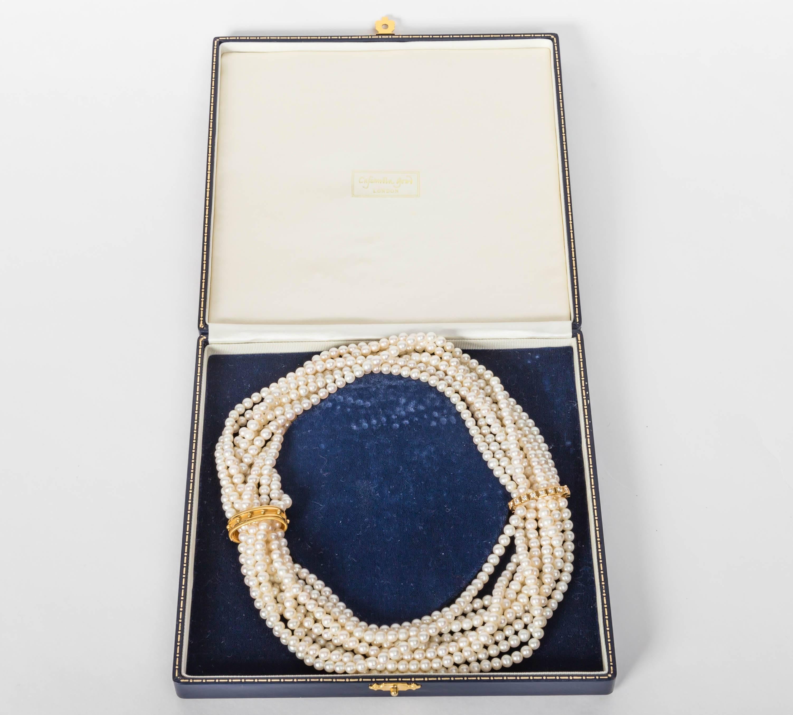 Cassandra Goad Pearls with Diamond and Gold Shorteners 6