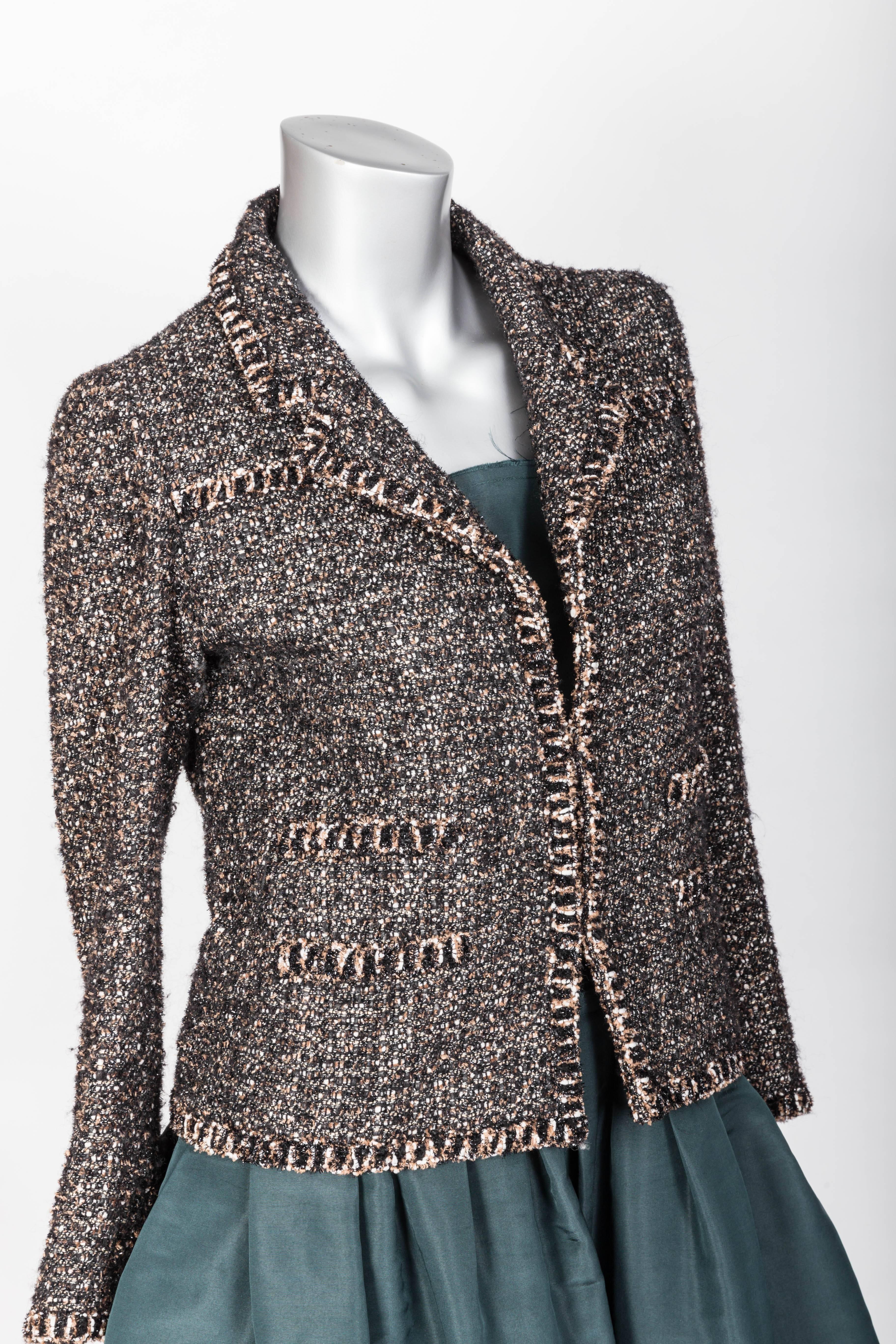 Chanel Metallic Tweed Jacket - 34 In Excellent Condition In Westhampton Beach, NY