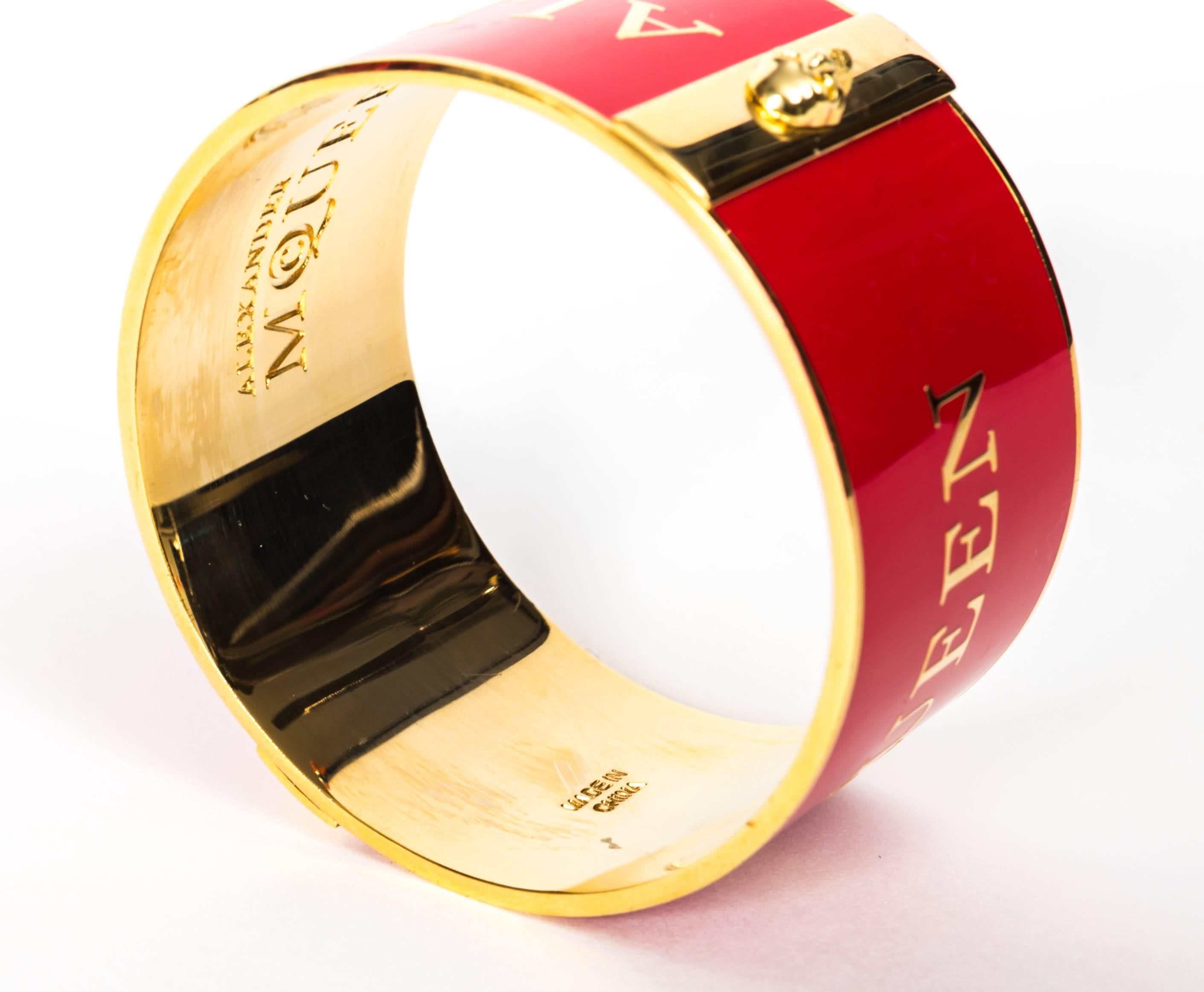 Alexander McQueen Red Enamel Cuff / Bracelet 1