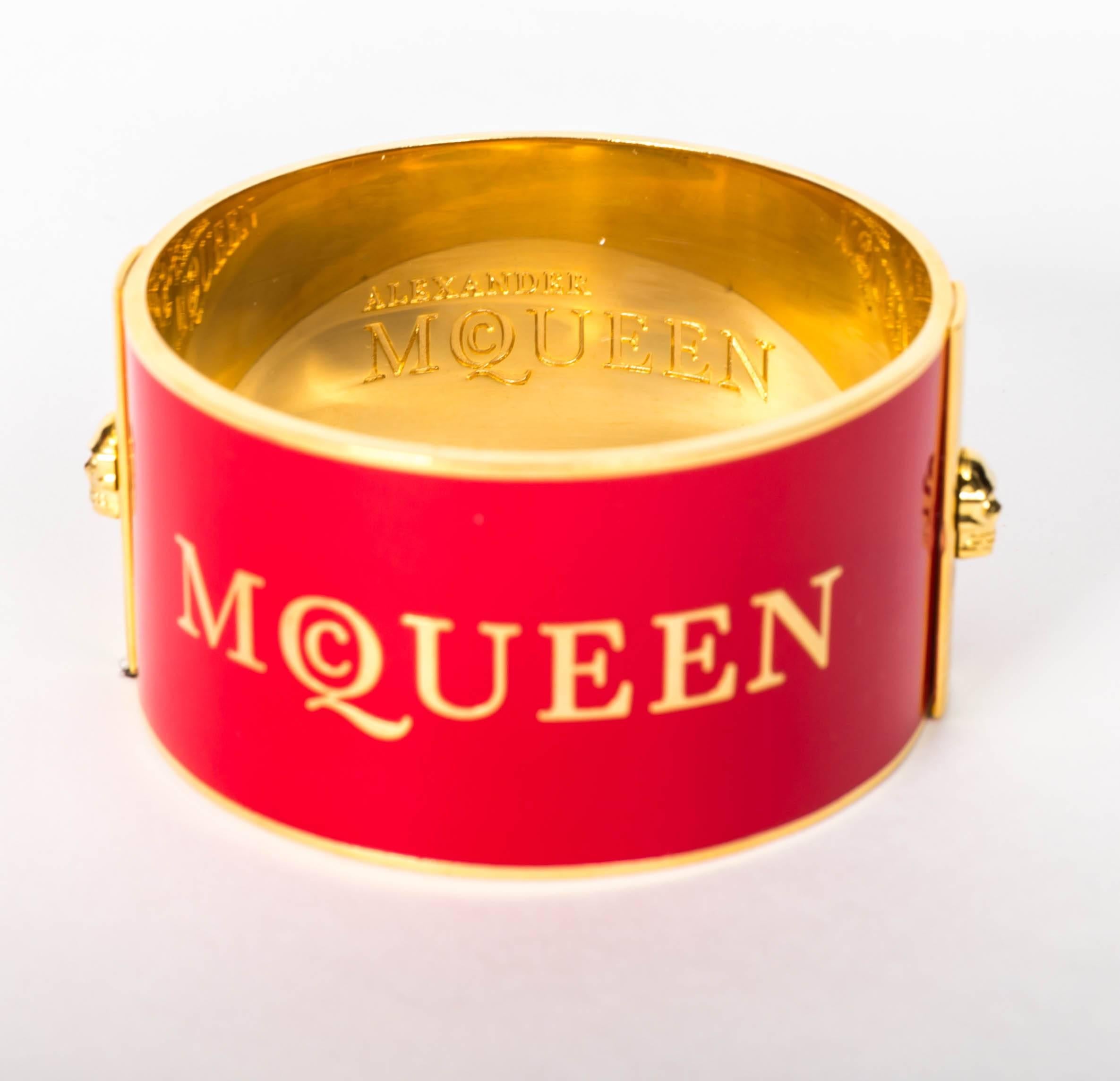 Alexander McQueen Red Enamel Cuff / Bracelet 2