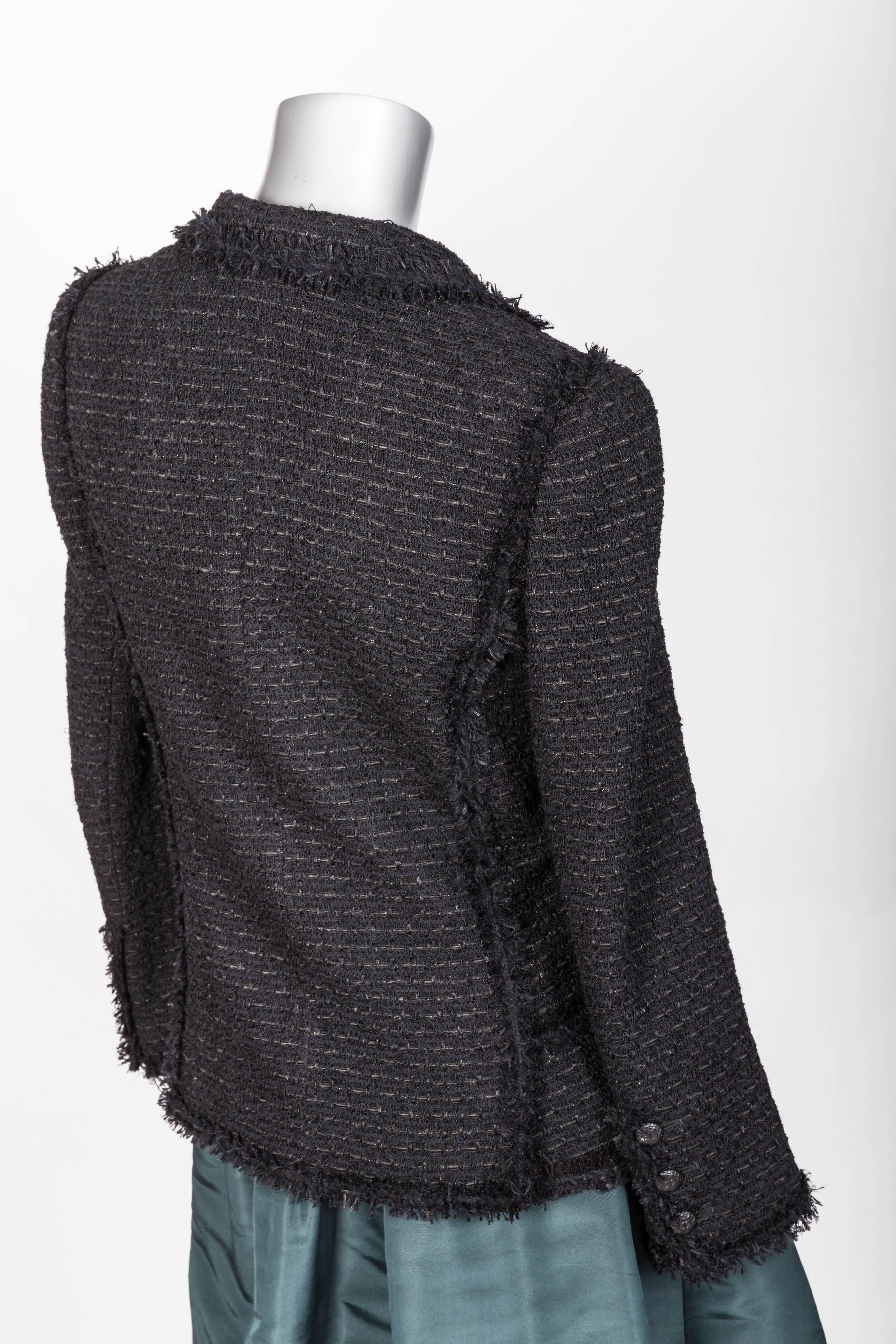 Chanel Black Jacket with Fringe Trim - FR 38 / US 6 2