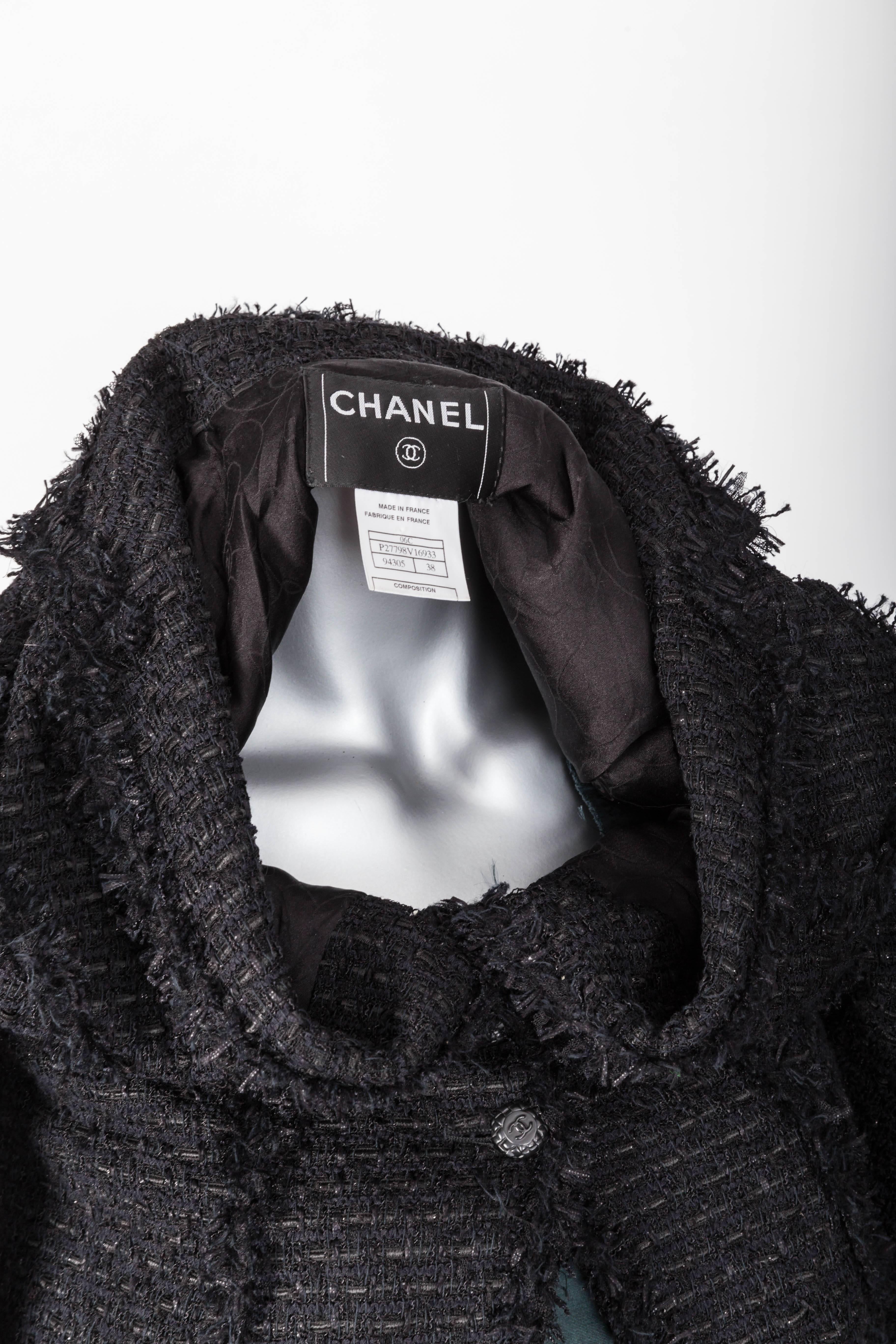 Chanel Black Jacket with Fringe Trim - FR 38 / US 6 5