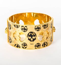 Alexander McQueen Gold Metal Skull Cuff / Bracelet