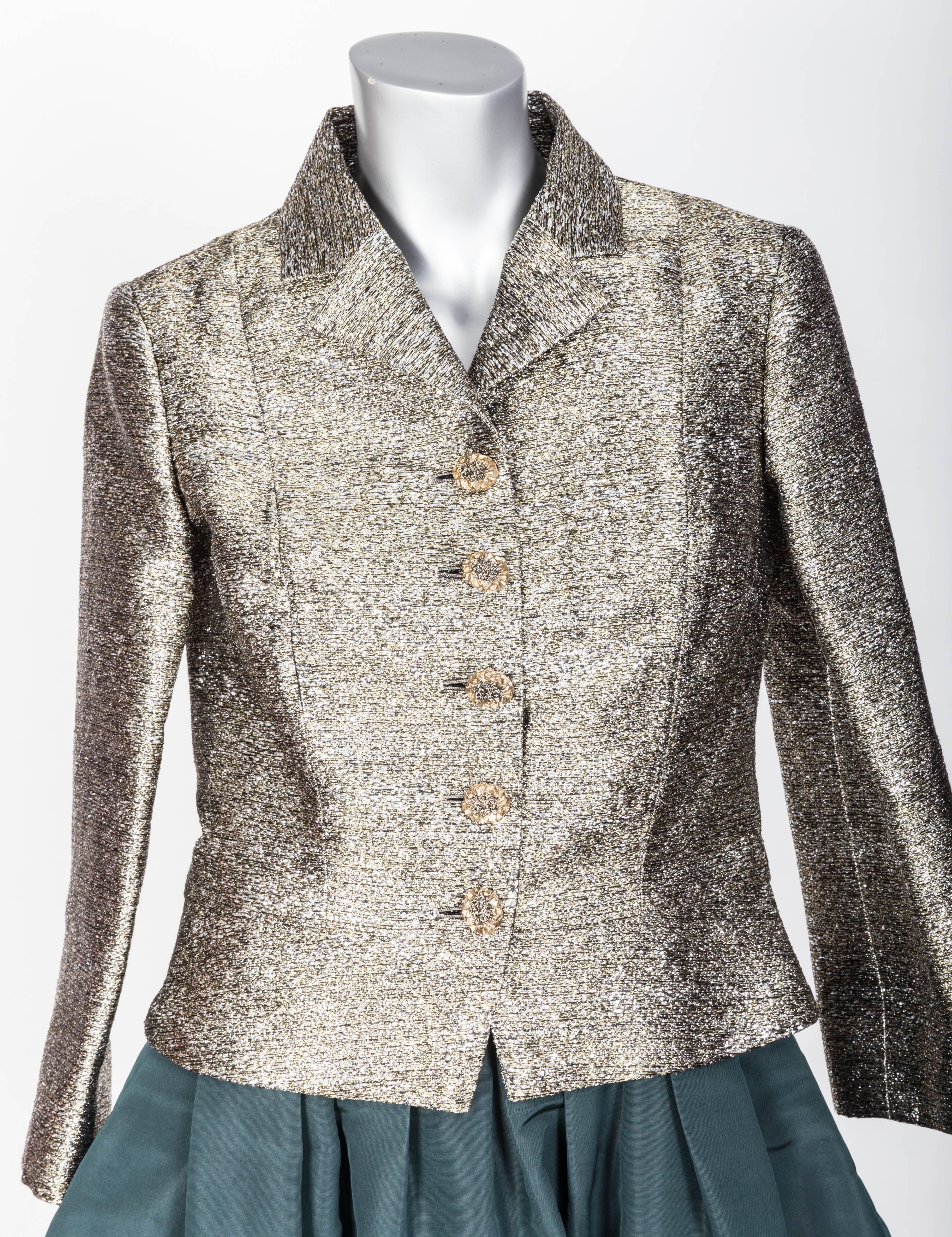 Chanel Silver Metallic Jacket and Pants Suit / Size 40 Jacket / Size 38 Pants 4