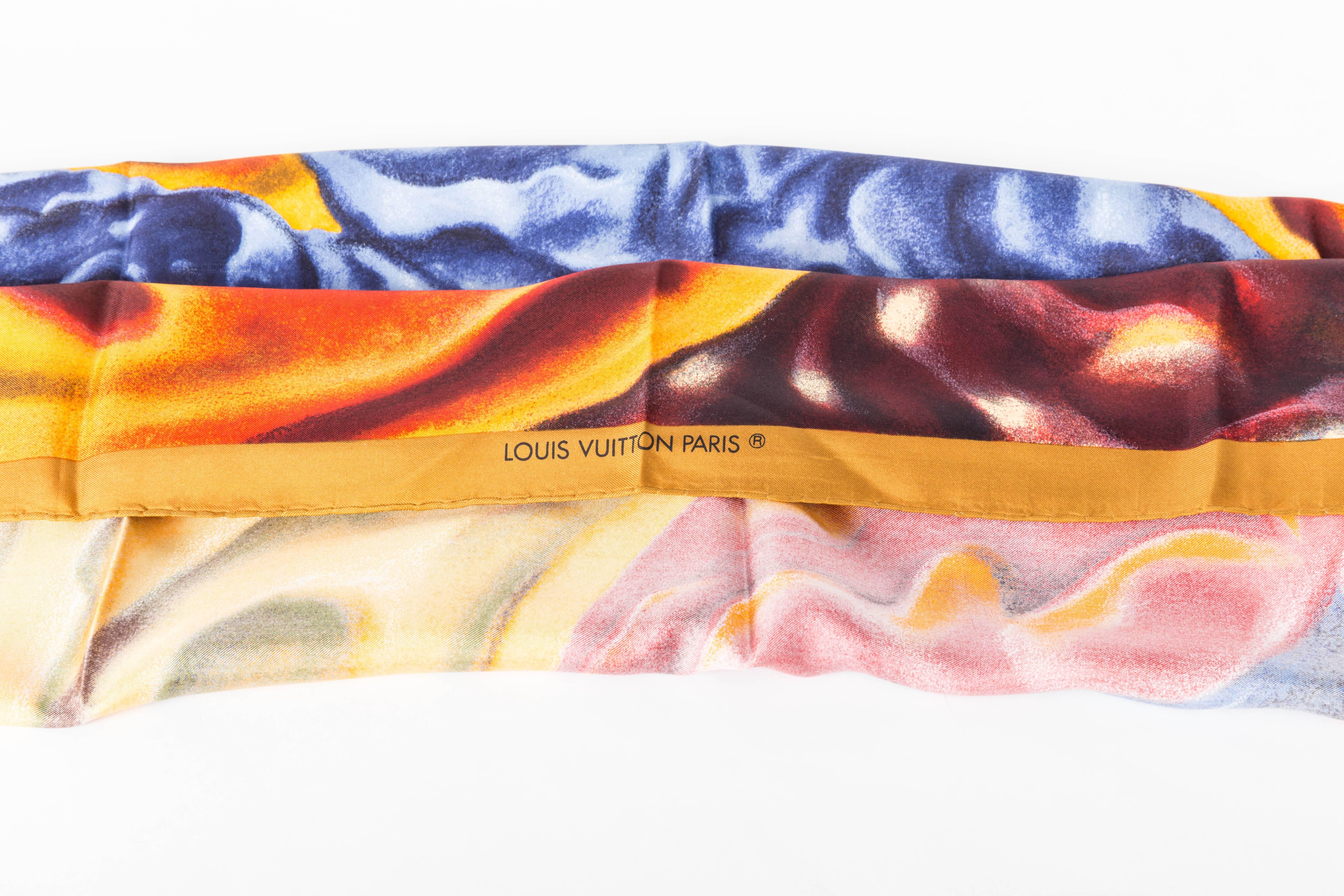 Louis Vuitton Paris Silk Scarf by S Chia For Sale 3