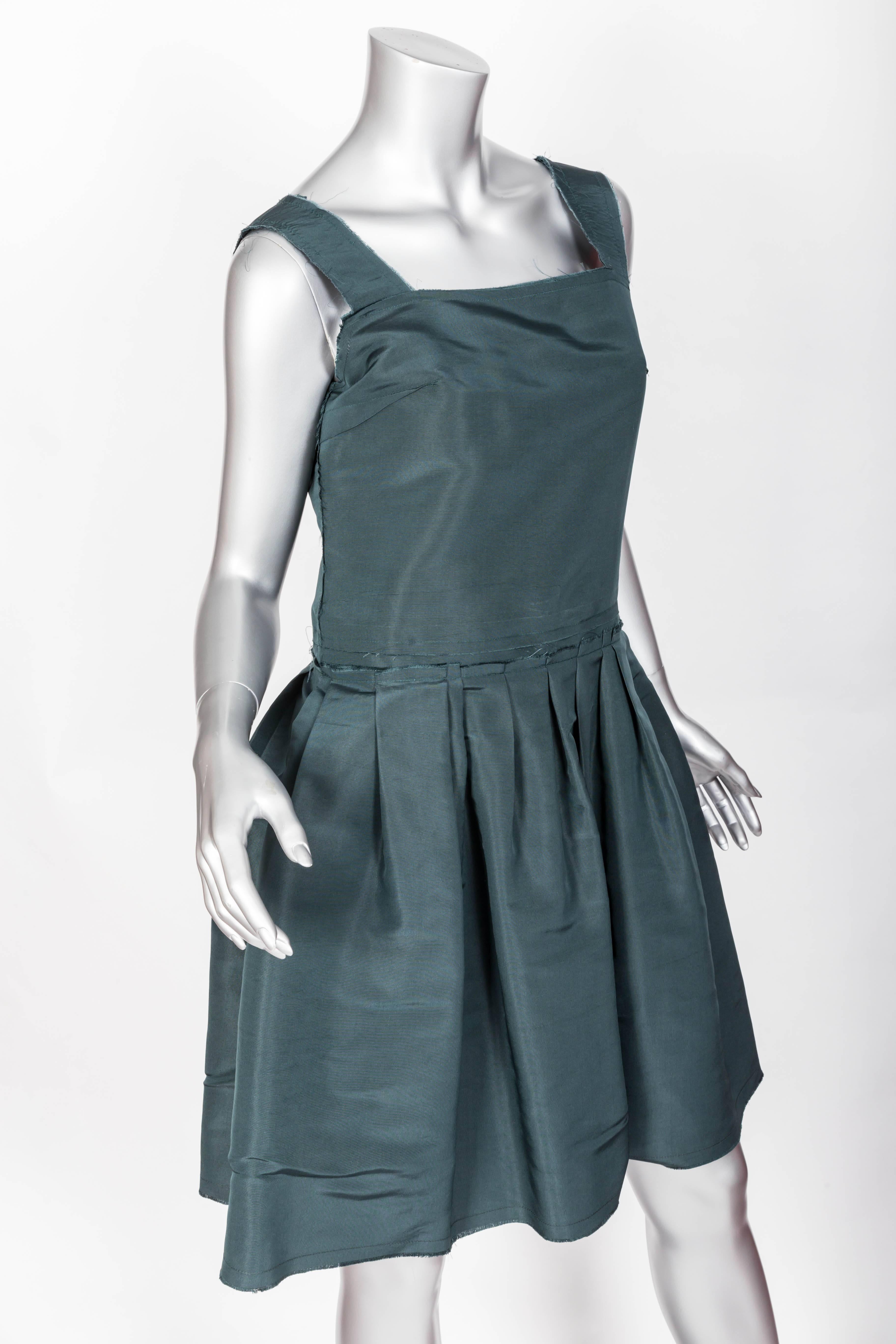 Lanvin Green Silk Taffeta Dress - Size 40 1