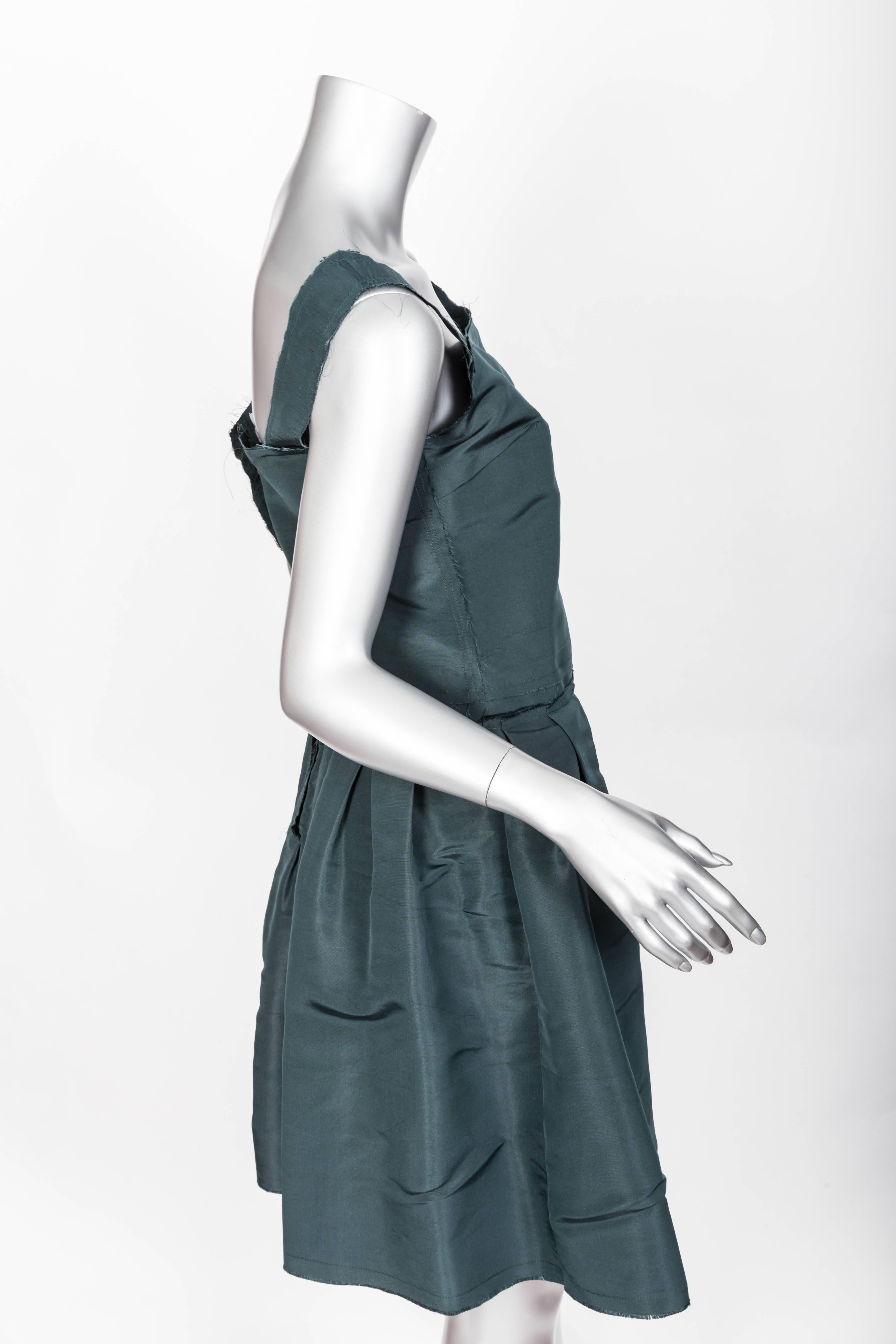 Lanvin Green Silk Taffeta Dress - Size 40 2