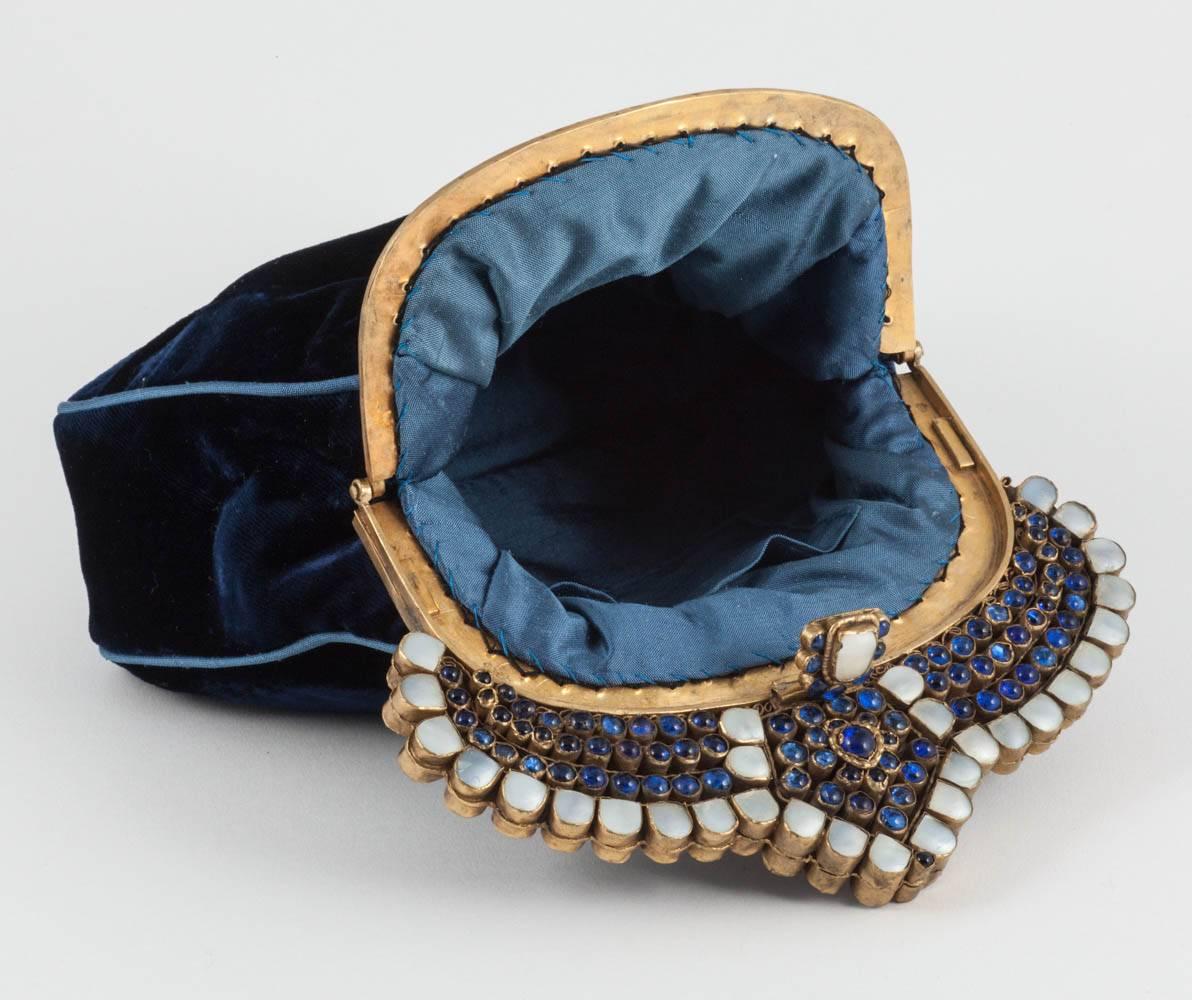 Women's Silk velvet Moghul style clutch bag, 1920s,