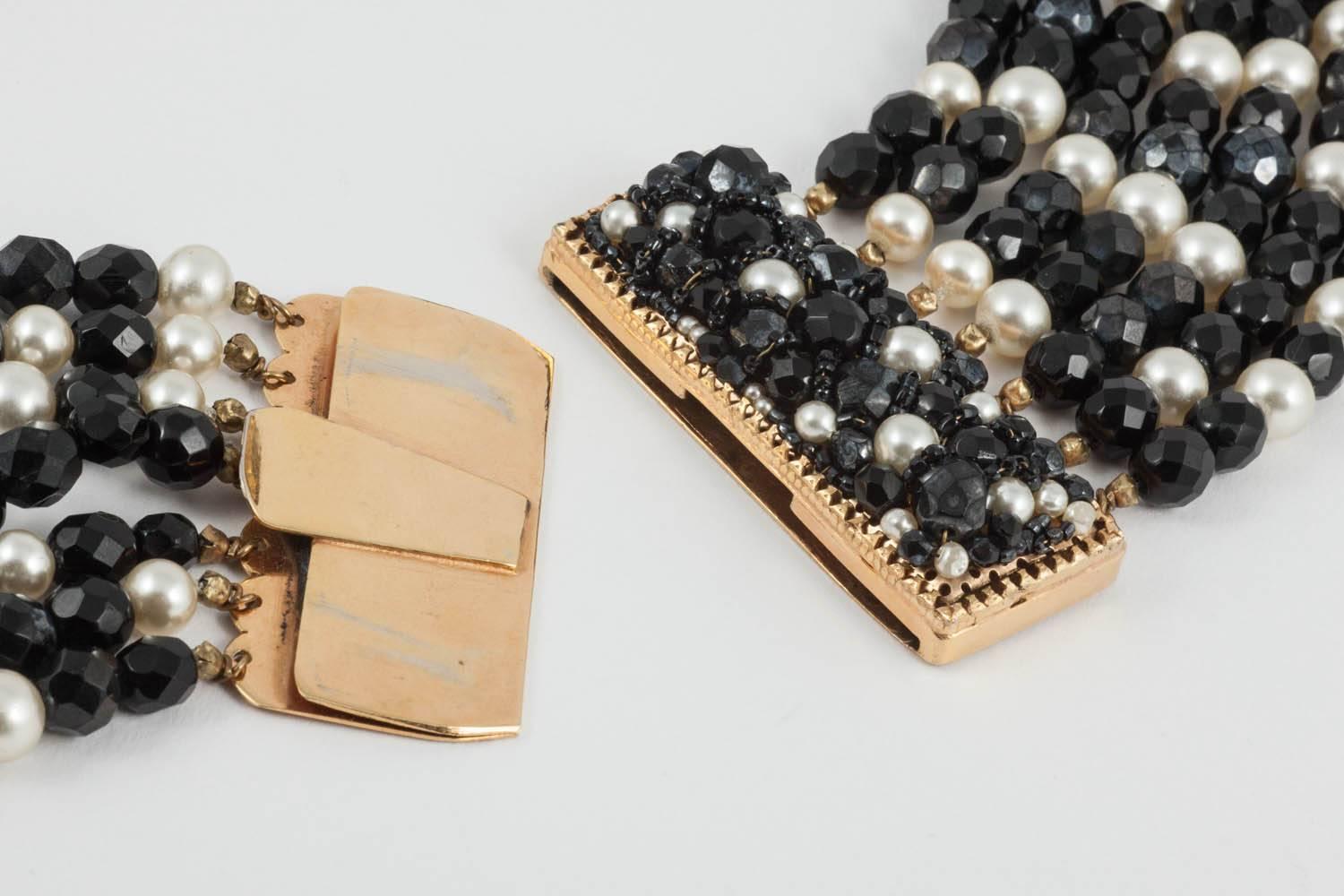  A large black bead and pearl multi row necklace, Coppola e Toppo, Italy, 1960s 1