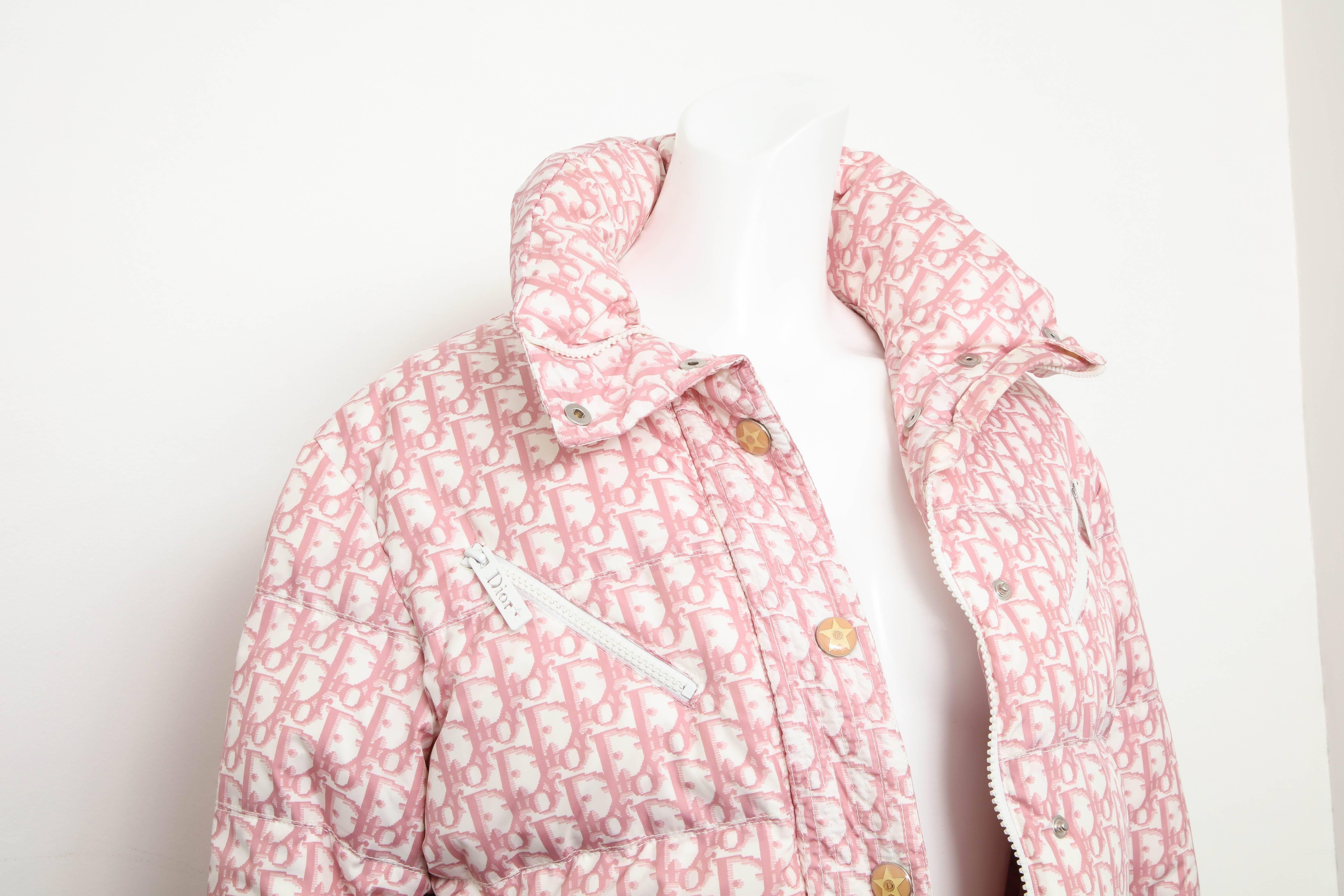 pink dior puffer jacket