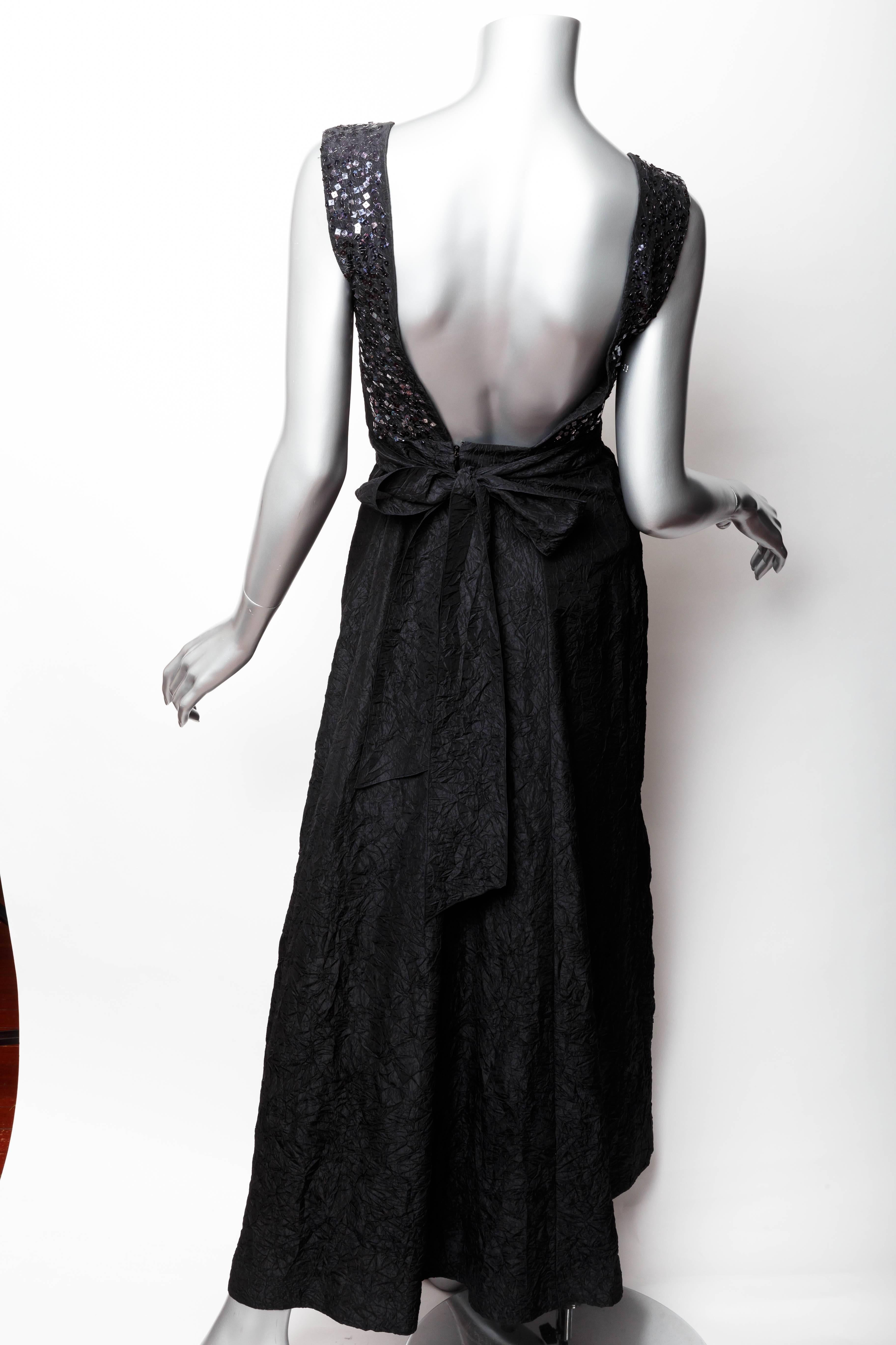 Chanel Silk Evening Gown with Sequin Embellishment In Excellent Condition In Westhampton Beach, NY