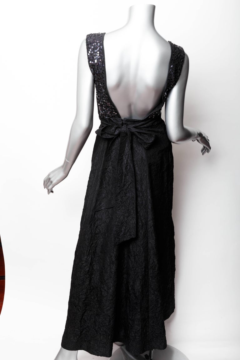 Chanel Silk Evening Gown with Sequin Embellishment, Size 38 For Sale at ...