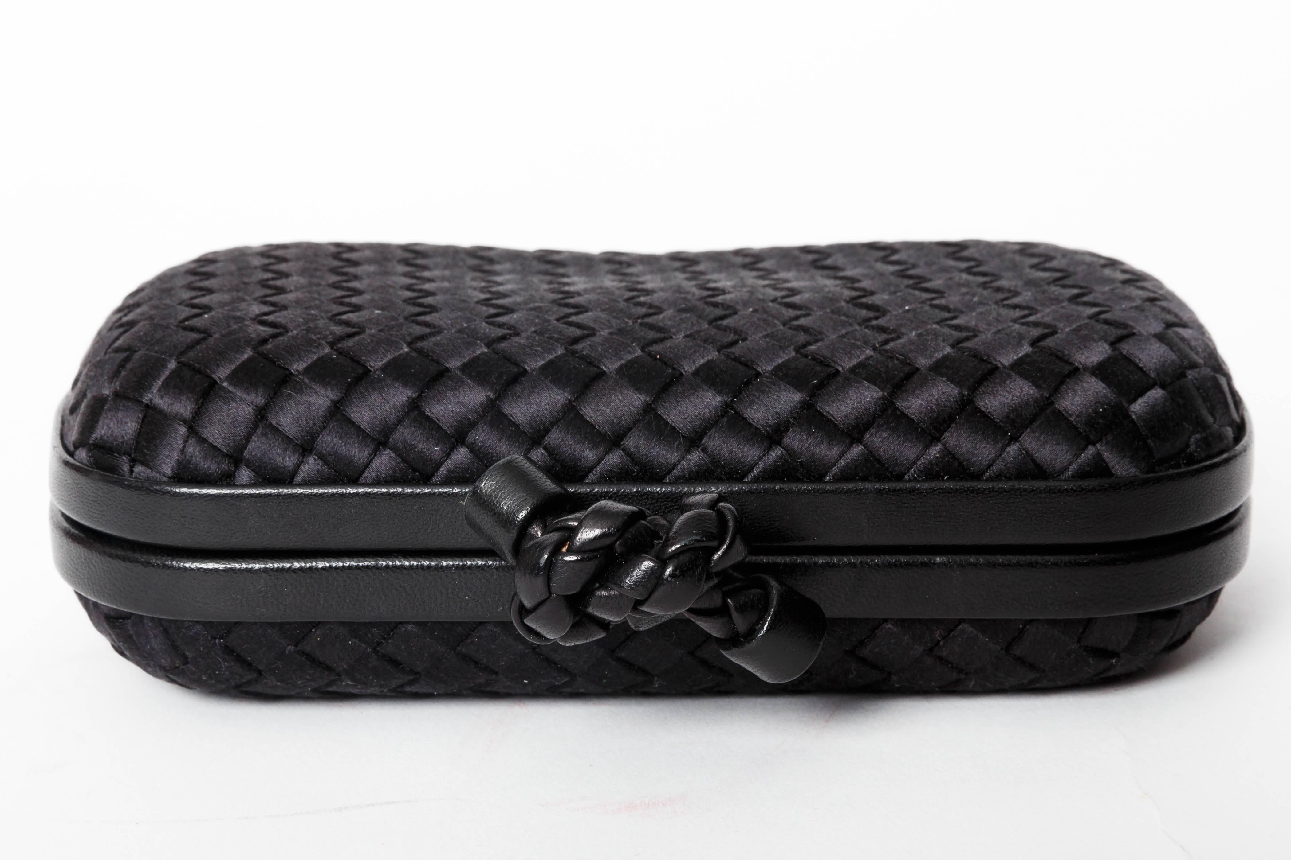Black Bottega Veneta Silk Knot Clutch