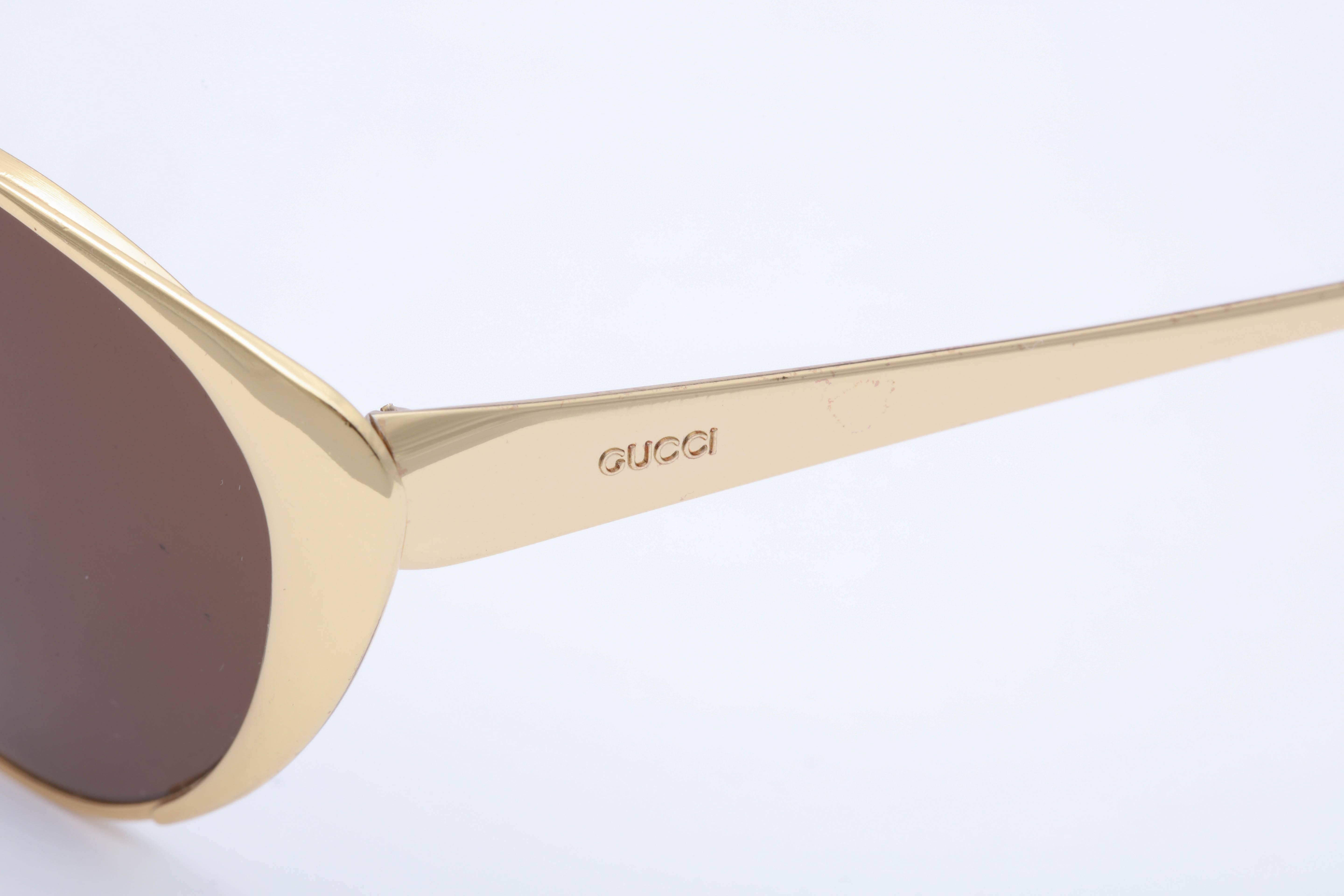 Brown Vintage Gucci Cat Eye Sunglasses