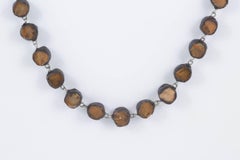 Line Vautrin Long talousel and bronze mirror single row necklace, 1960s
