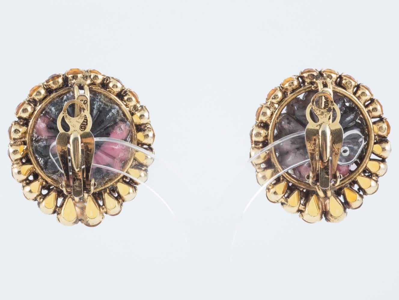 Rhodenite, citrine and rose quartz earrings, Iradj Moini, USA, 1980s  1