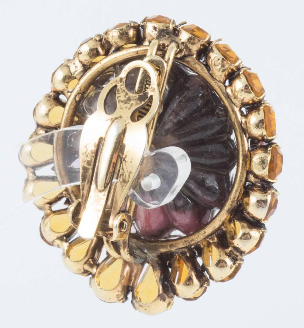 Rhodenite, citrine and rose quartz earrings, Iradj Moini, USA, 1980s  2