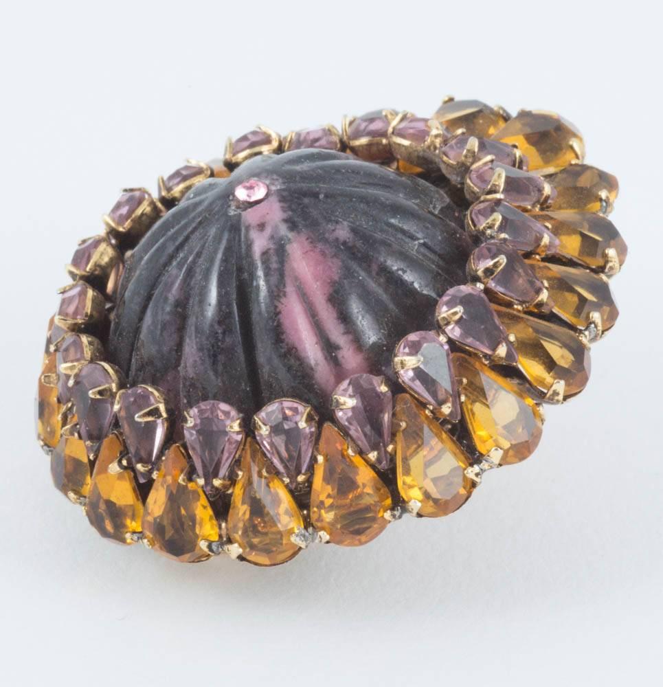 Rhodenite, citrine and rose quartz earrings, Iradj Moini, USA, 1980s  3