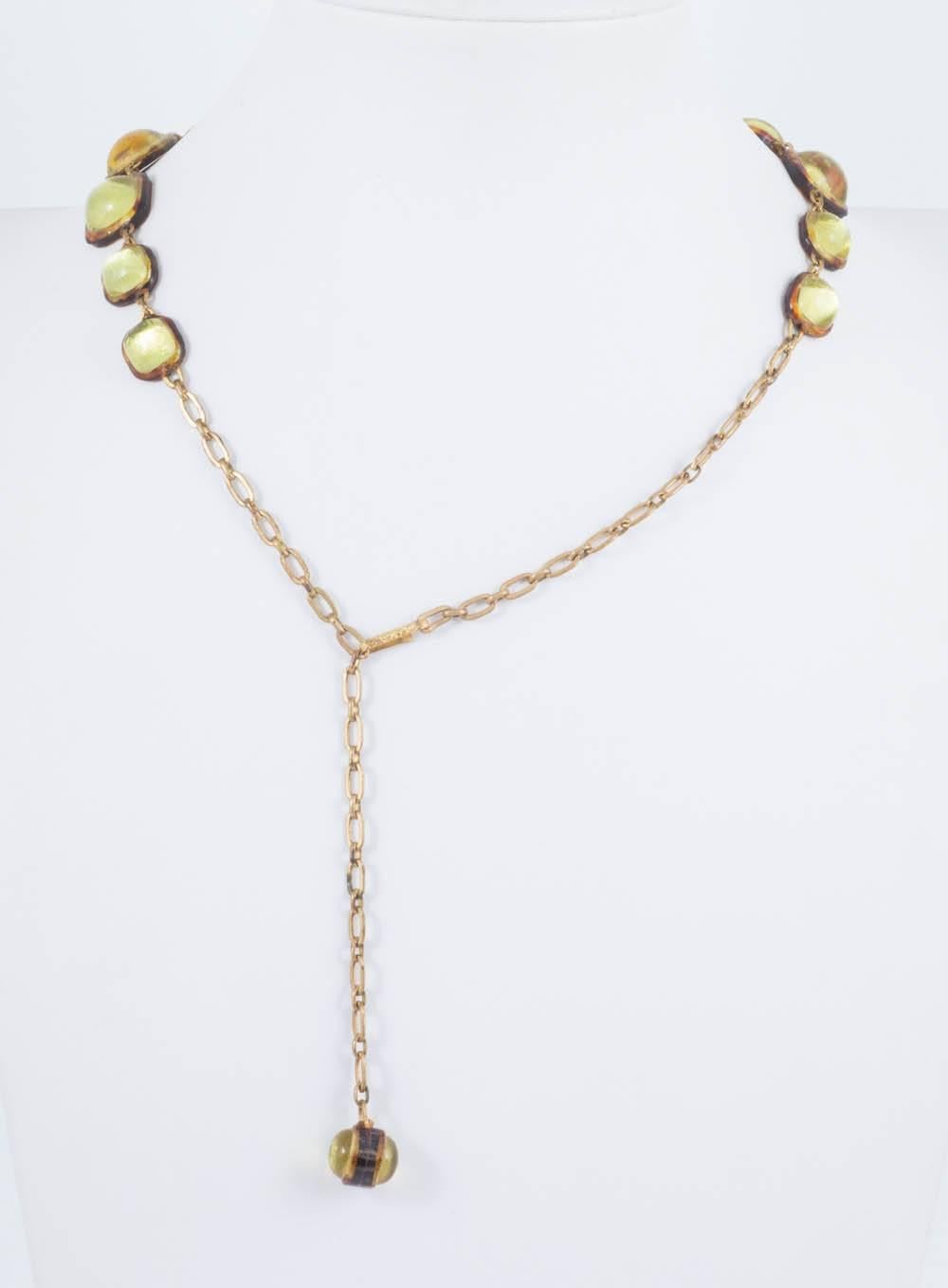 Luminous citrine resin necklace, France, 1960s 2