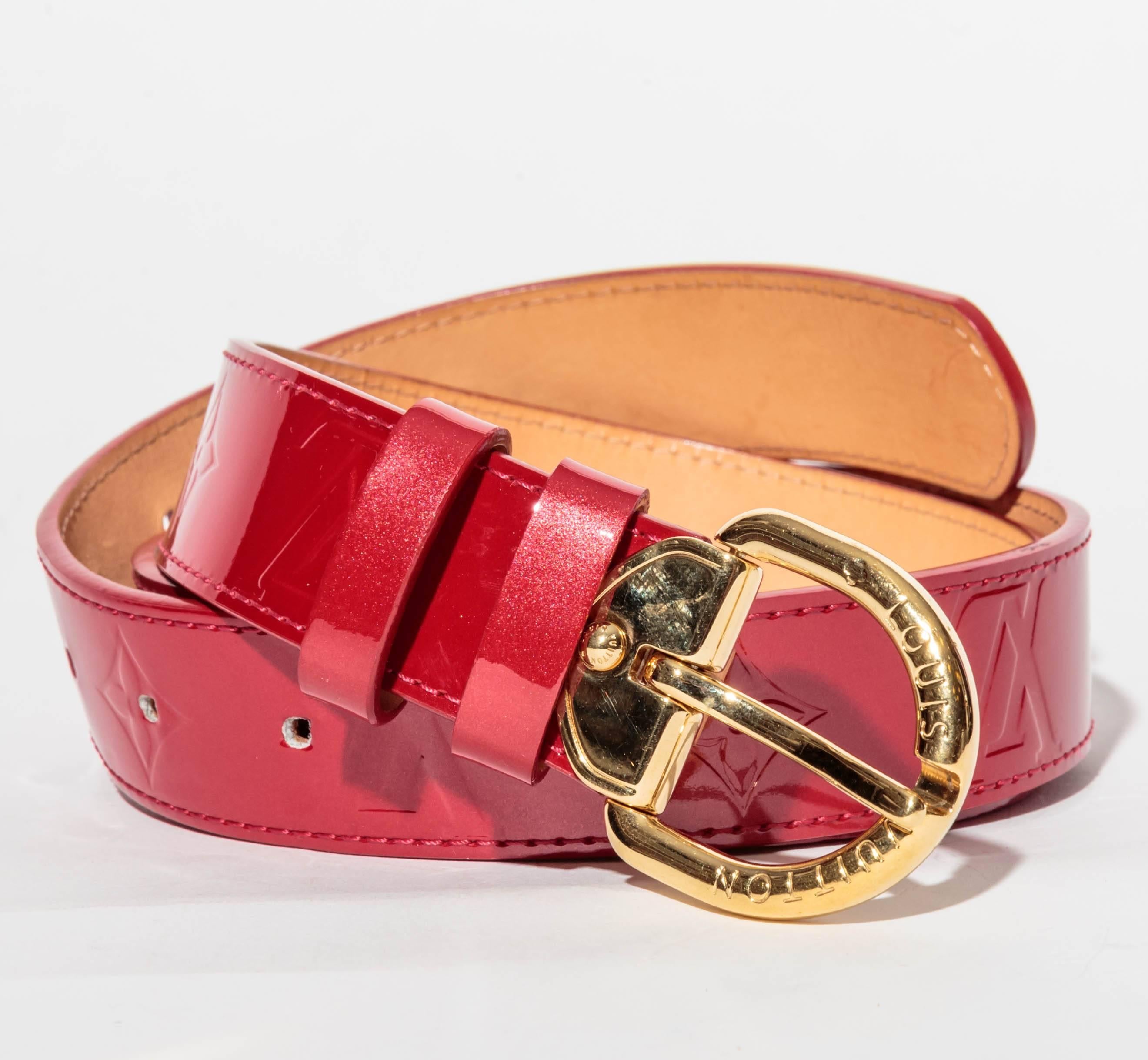 louis vuitton monogram belt gold buckle