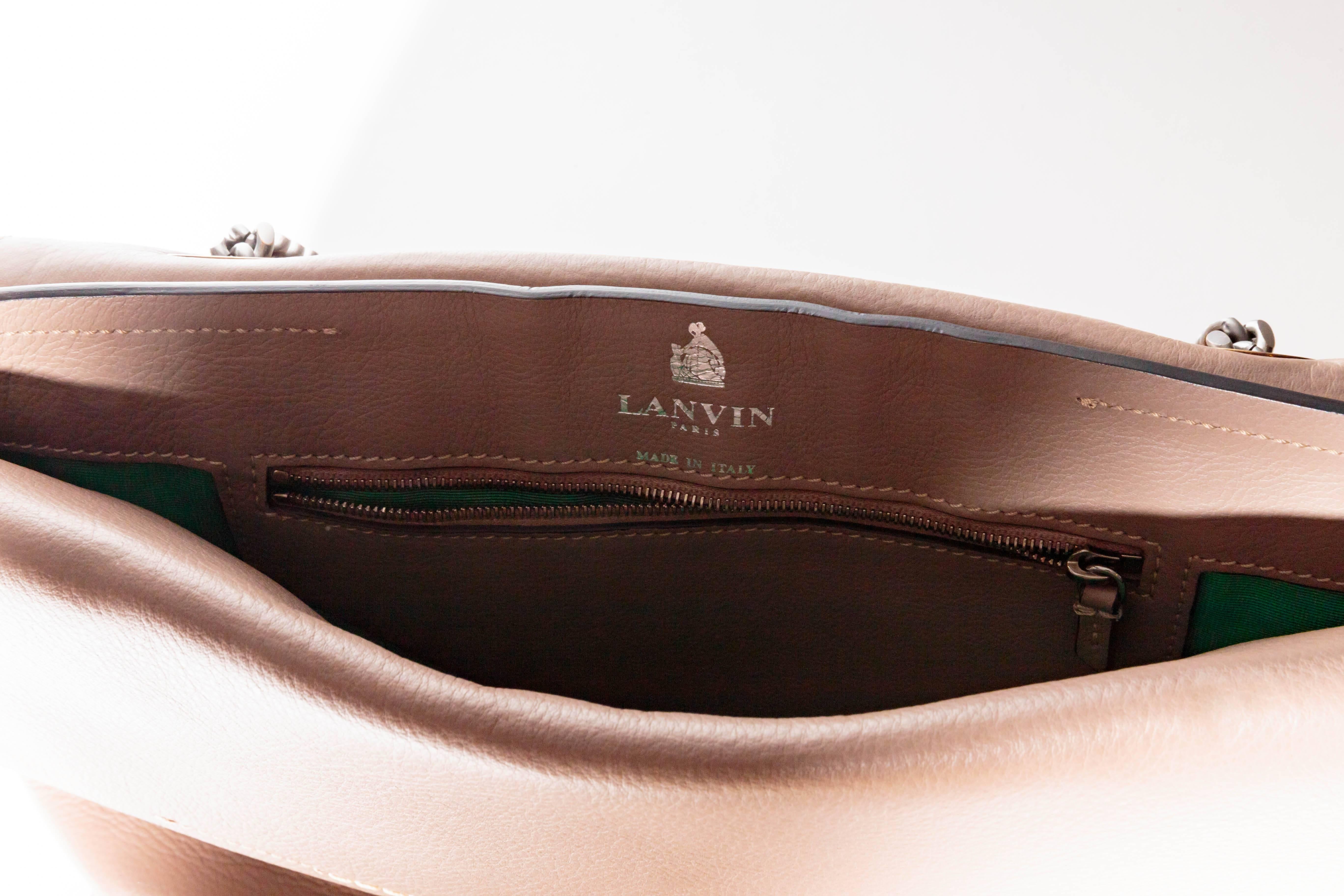 Lanvin Double Flap Shoulder Bag with Chain Strap  In Excellent Condition In Westhampton Beach, NY
