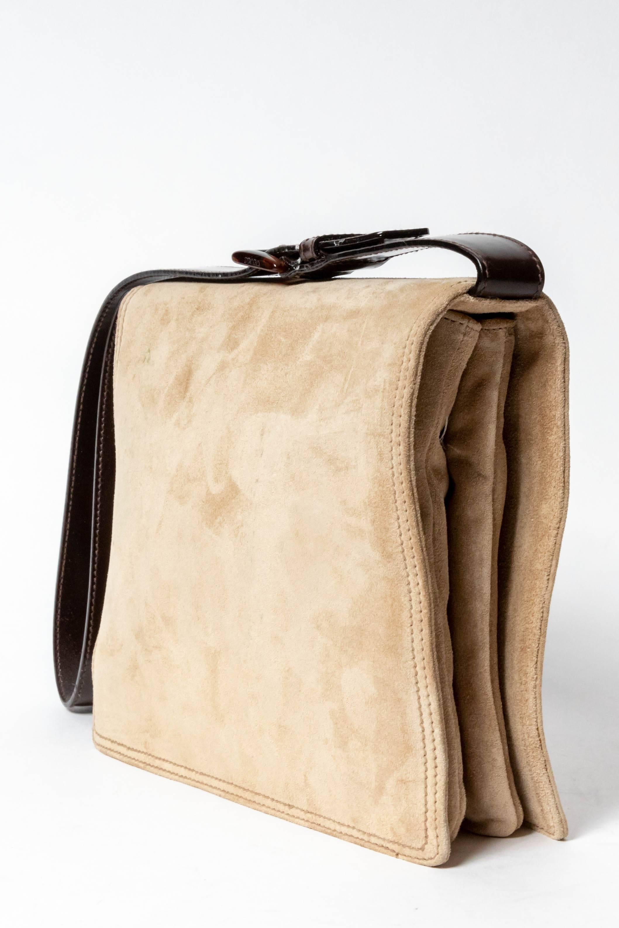 Vintage Prada Suede Shoulder Bag In Good Condition In Westhampton Beach, NY