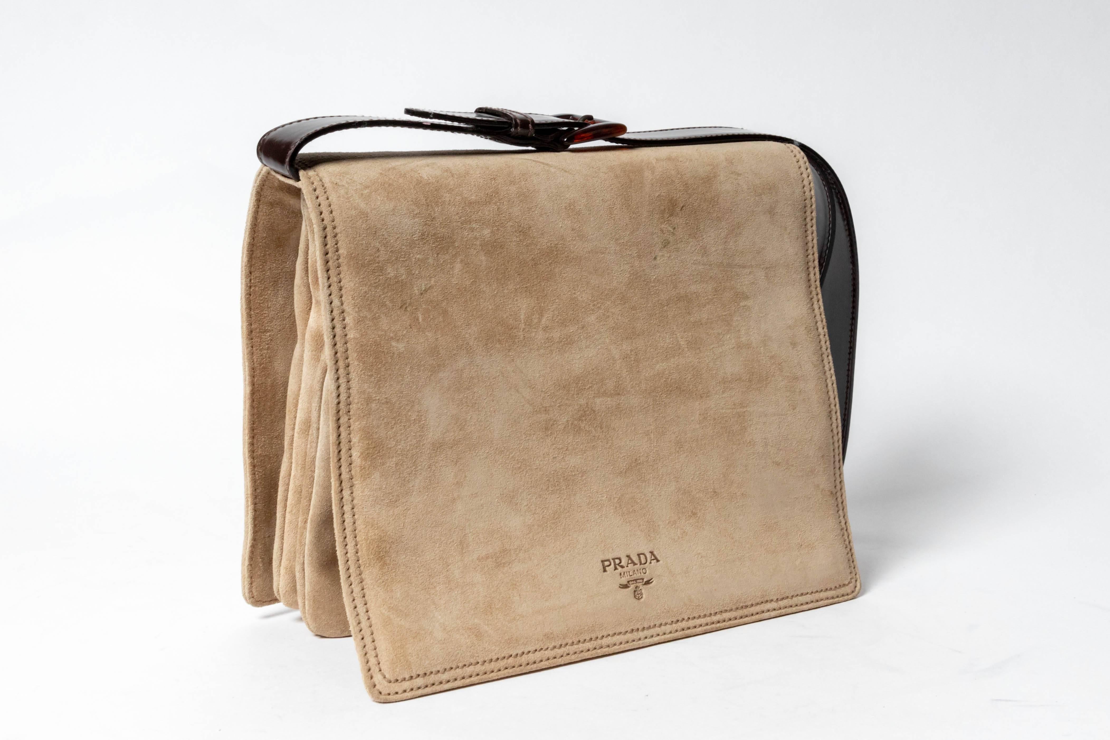 Women's Vintage Prada Suede Shoulder Bag