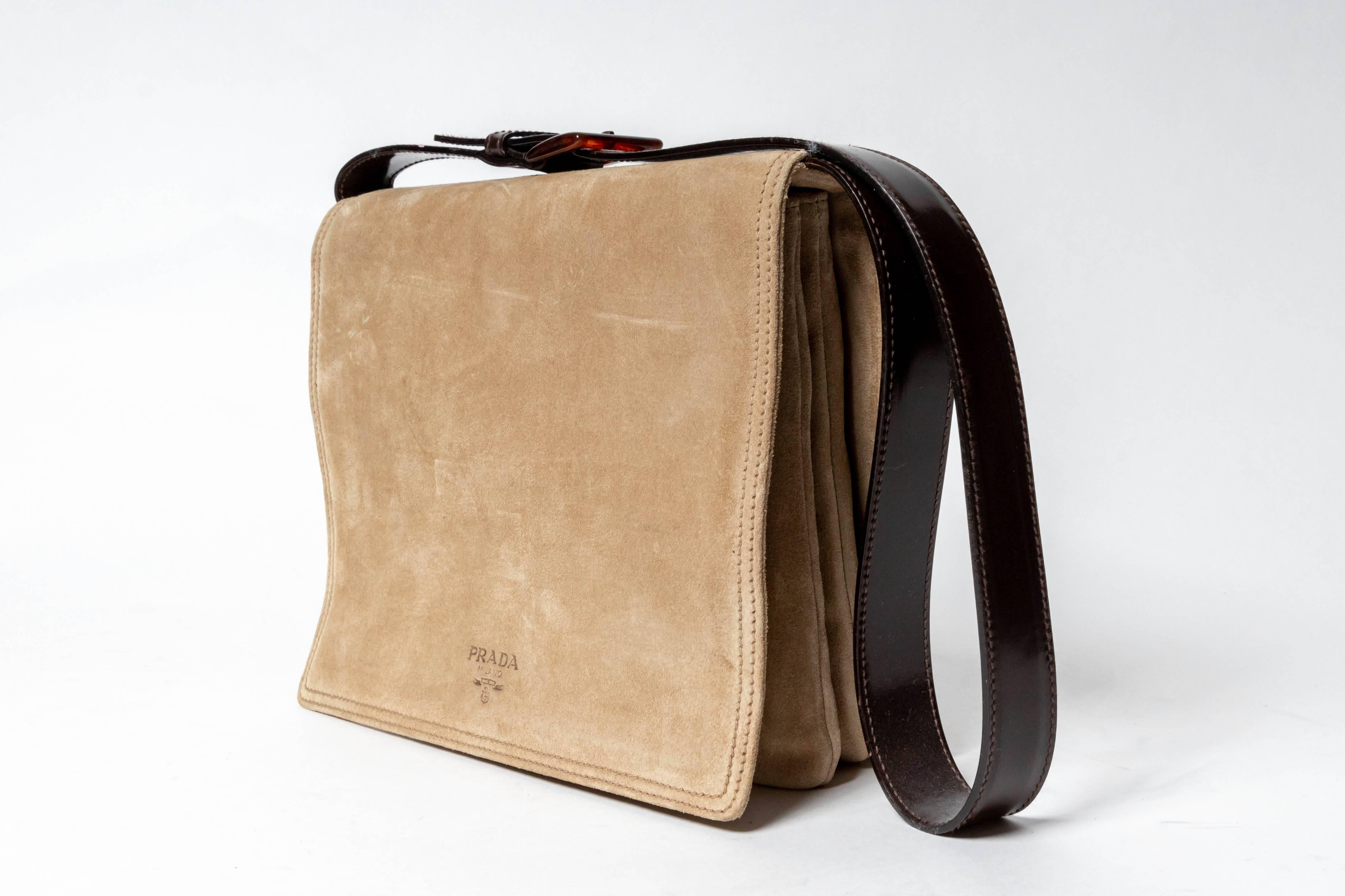 Vintage Prada Suede Shoulder Bag 1
