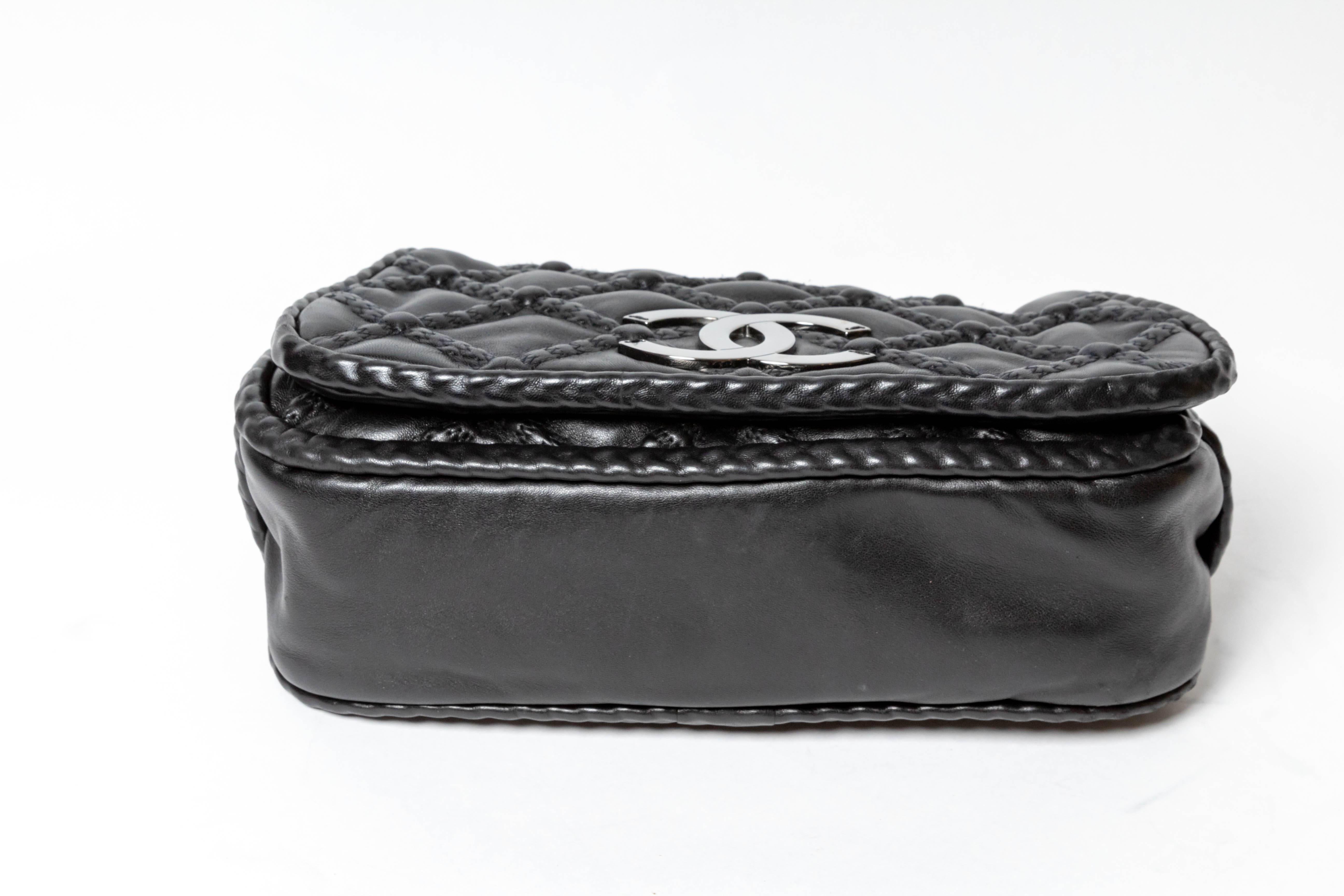 Chanel Covered Chain Lambskin Shoulder Bag in Black with Rhodium Hardware 2