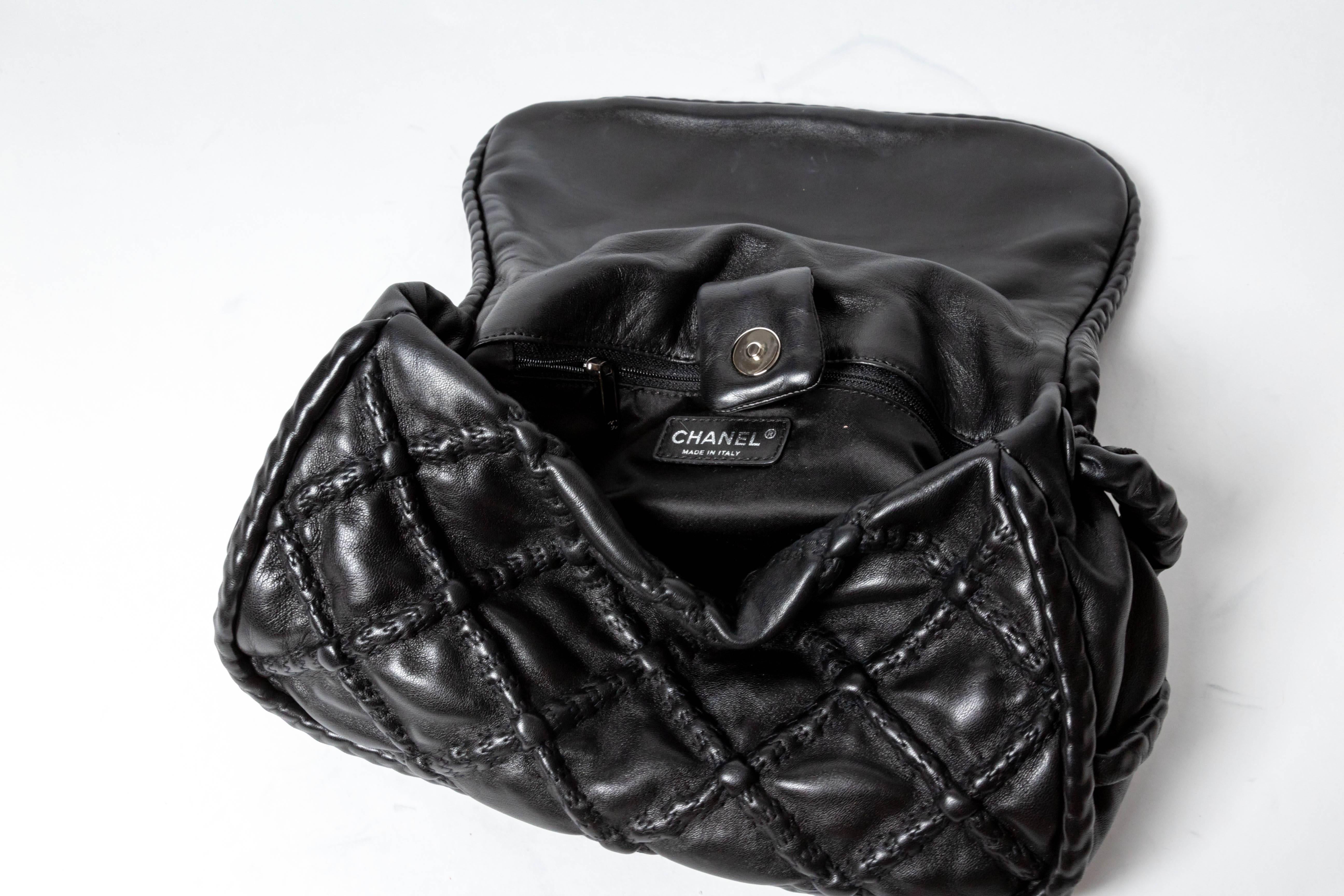 Chanel Covered Chain Lambskin Shoulder Bag in Black with Rhodium Hardware 5