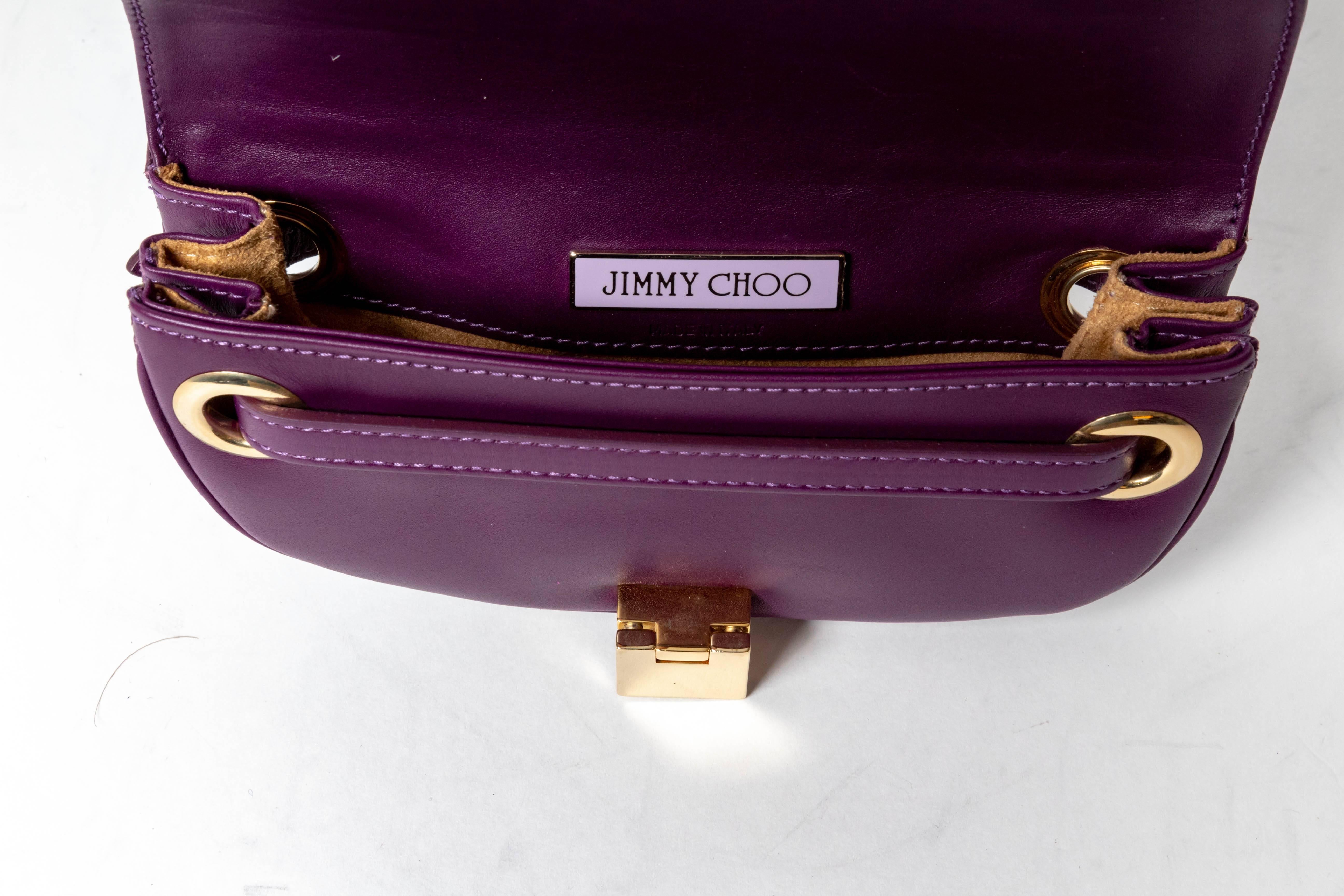 Jimmy Choo Shagreeen / Stingray Purple Clutch / Wristlet For Sale 4