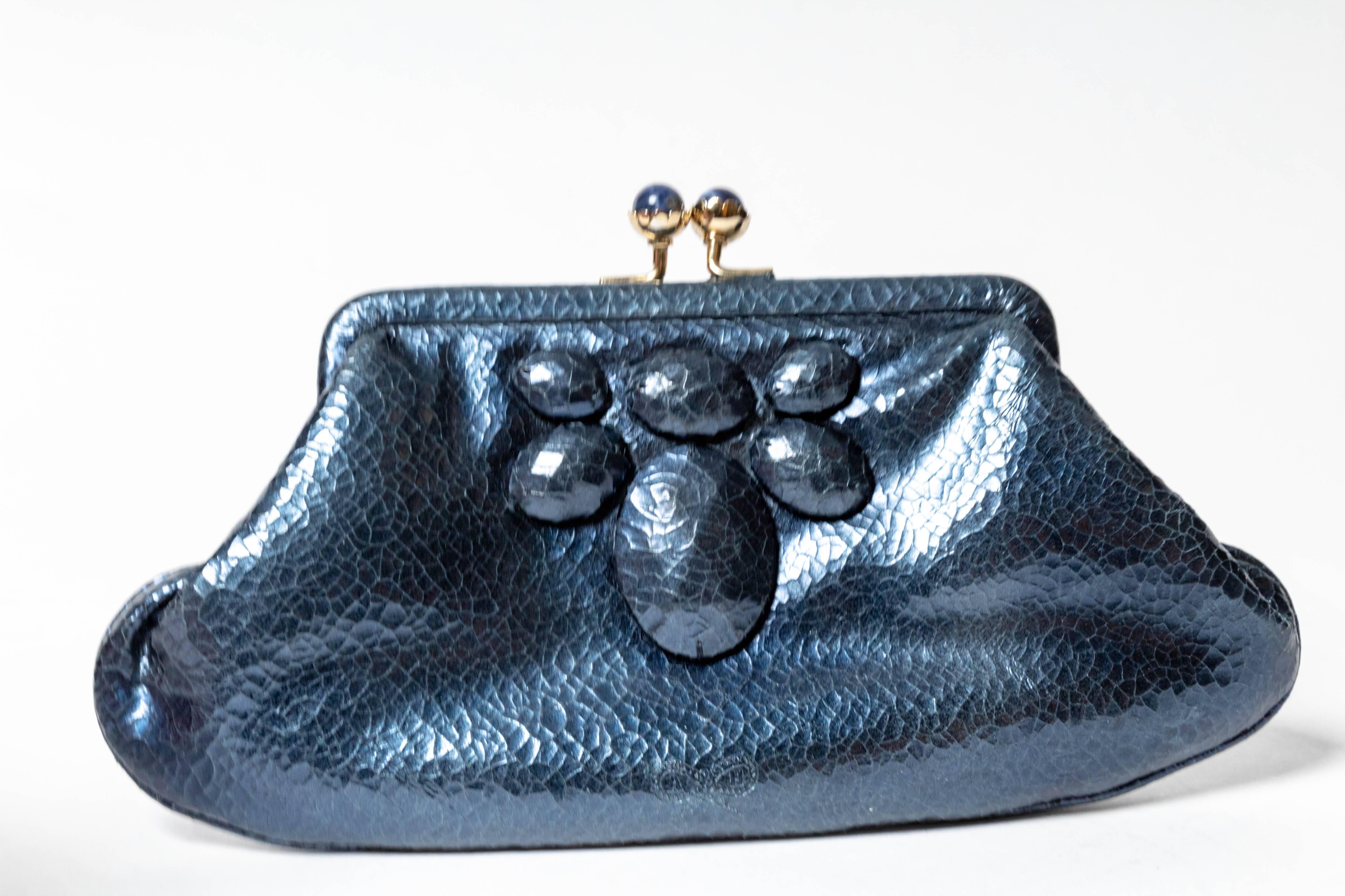 Anya Hindmarch Cracked Metallic Foil Leather Clutch  1