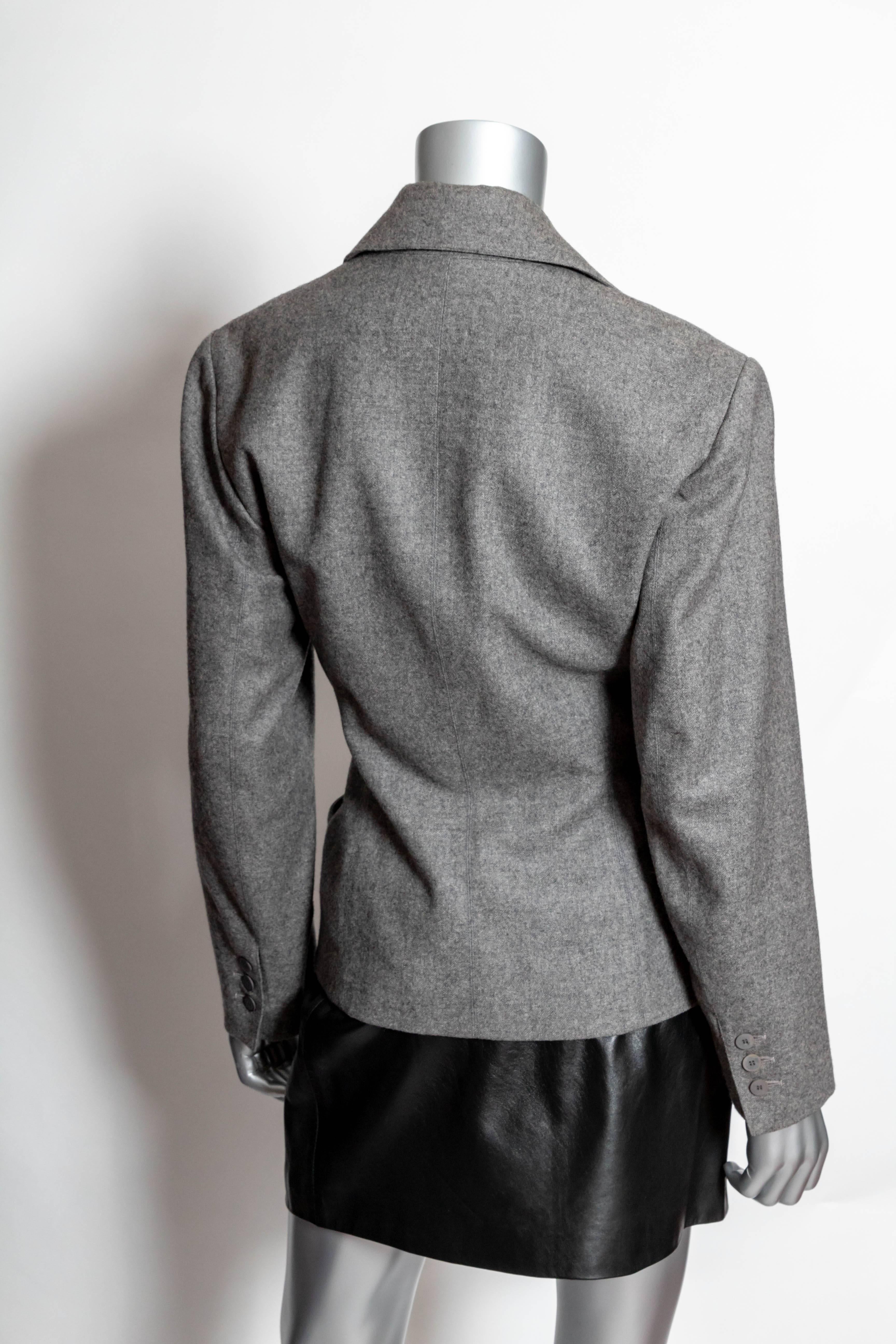 Women's Azzedine Alaia Vintage Grey Wool Jacket 