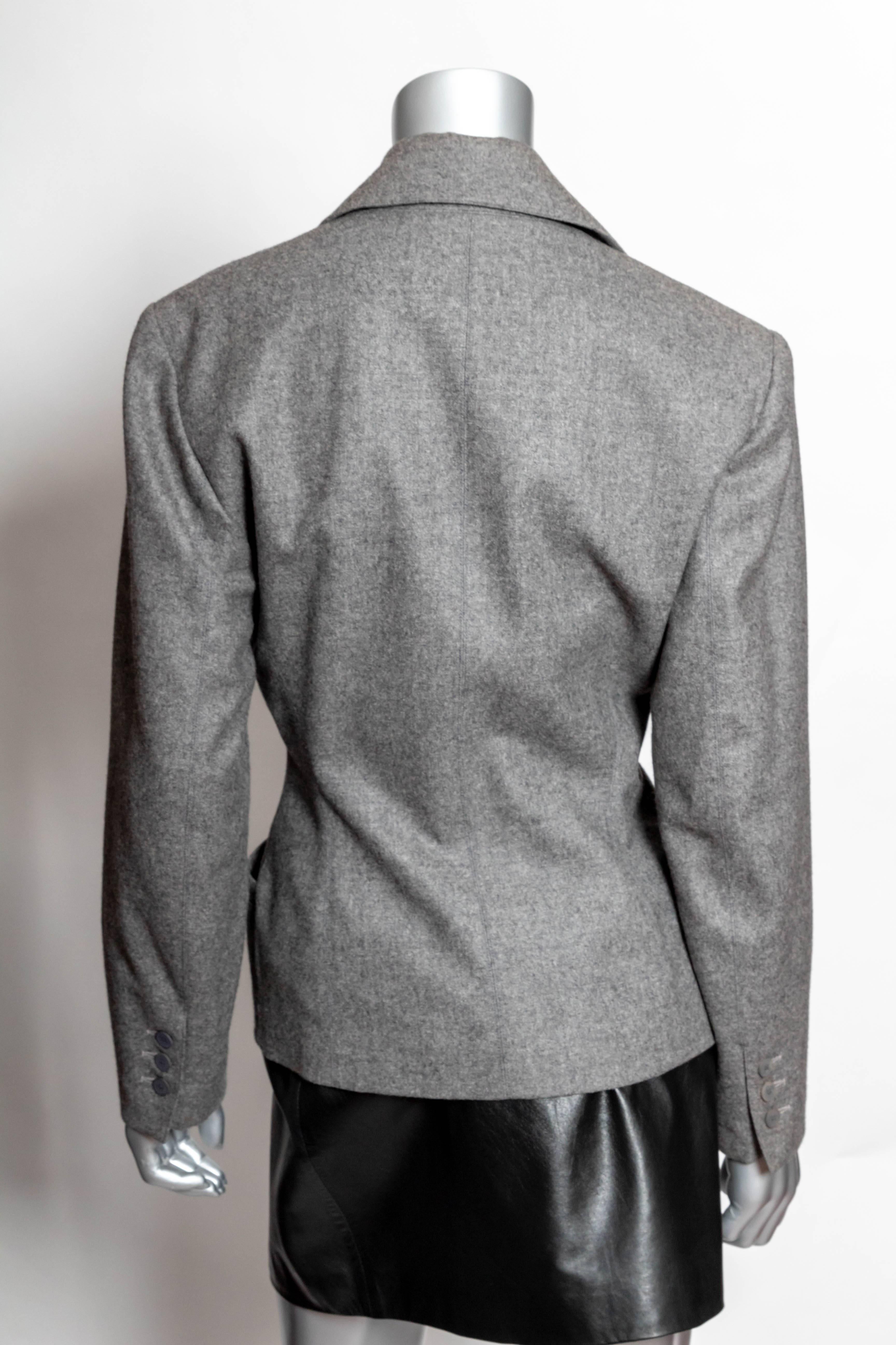 Azzedine Alaia Vintage Grey Wool Jacket  3