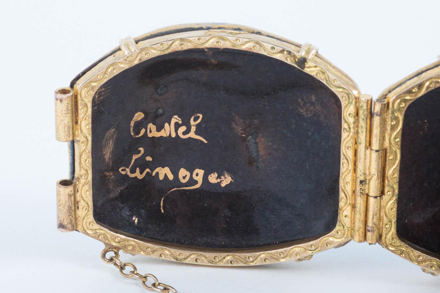 Women's or Men's  Limoges gilt and enamel bracelet of exceptional size and quality, France, 1940s