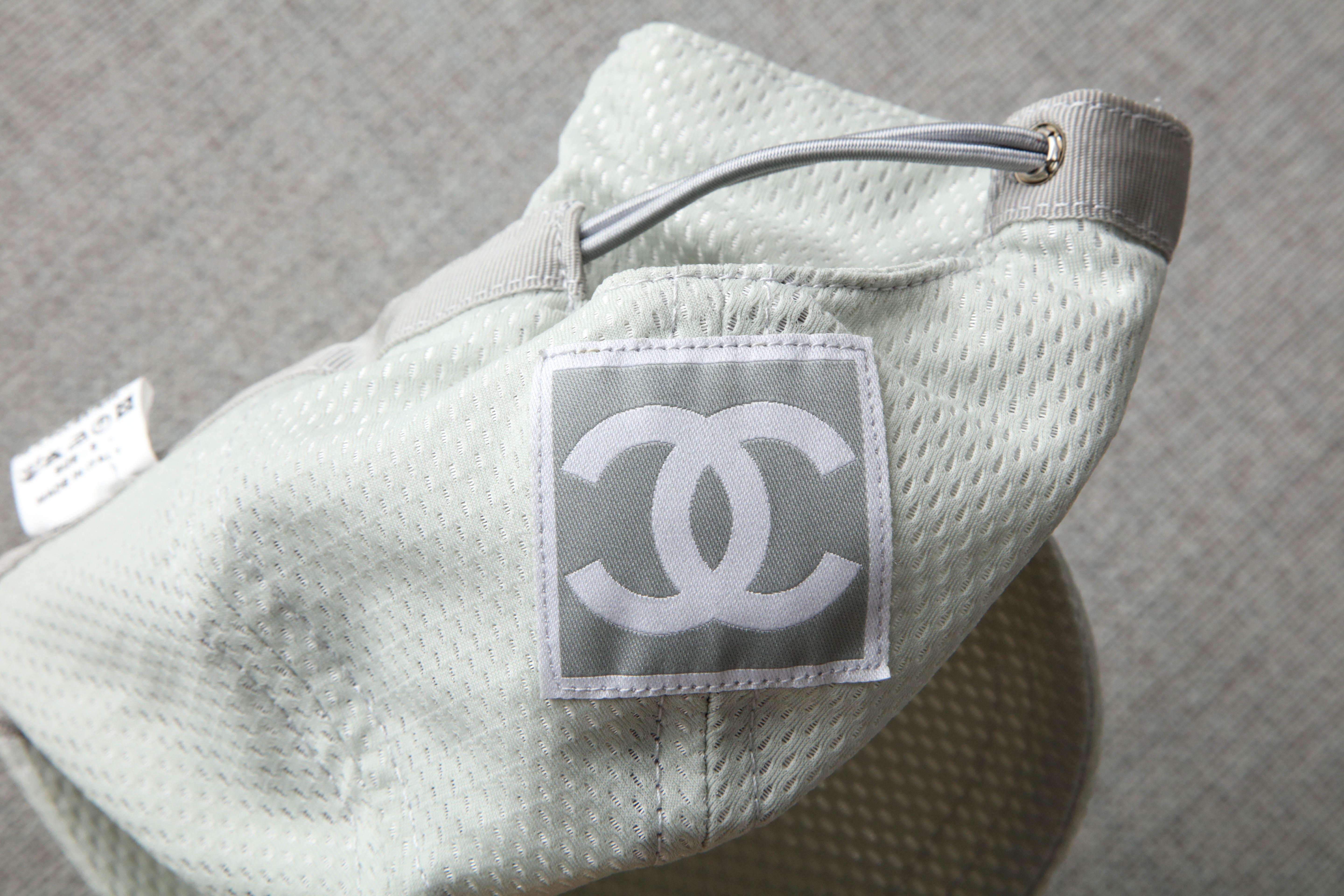 Chanel Sport Rare Gray Cap with CC Logo For Sale 1