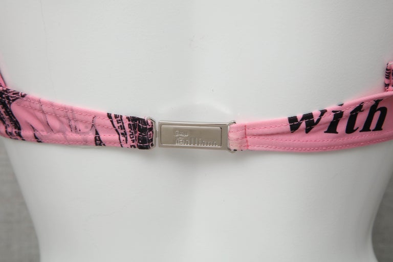 Extremely Rare John Galliano Iconic Pink Newspaper Print Bikini For