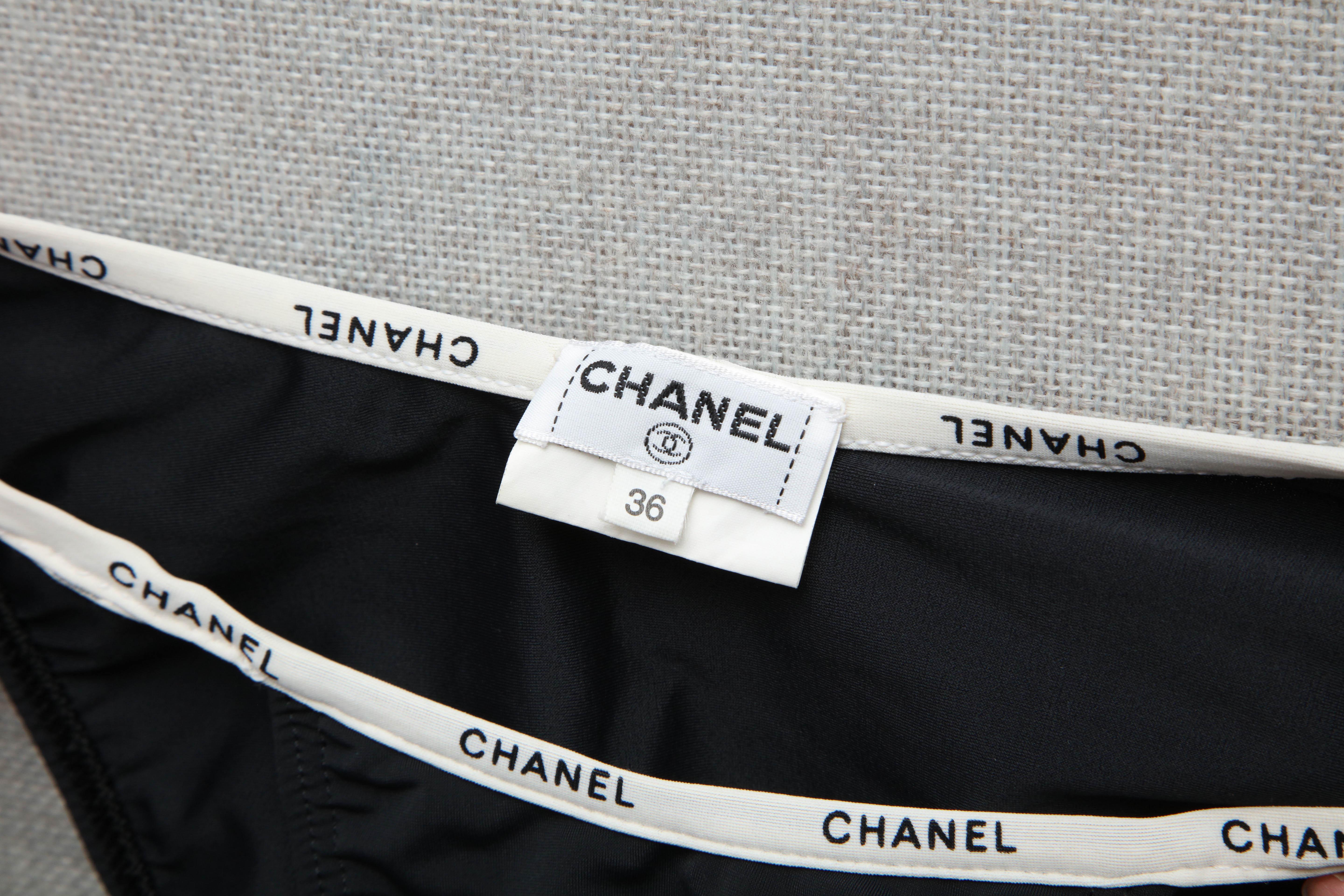 Vintage Chanel Black and White Logo Bikini (Schwarz)