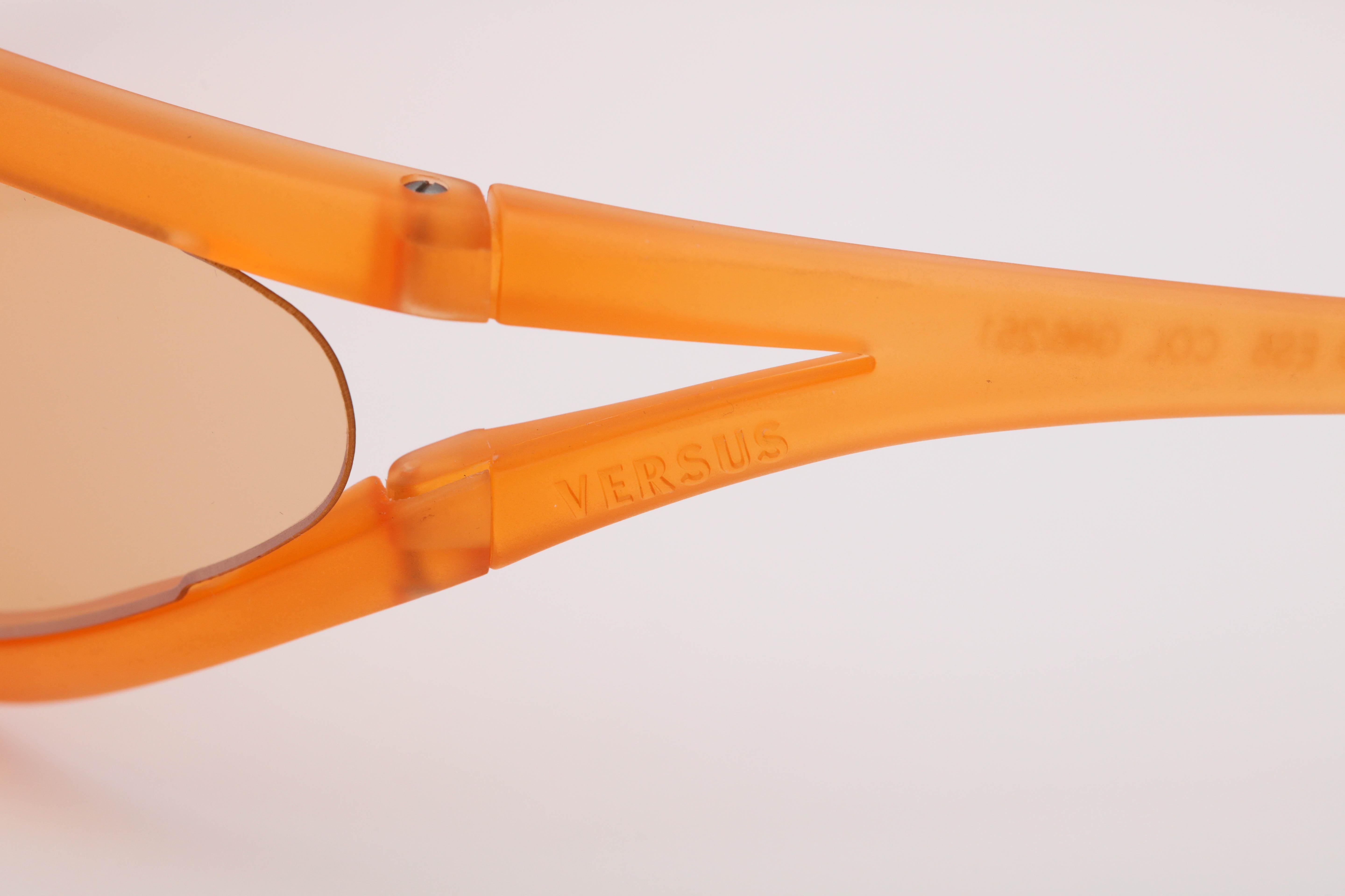 Orange Vintage Versace Versus Shield Sunglasses