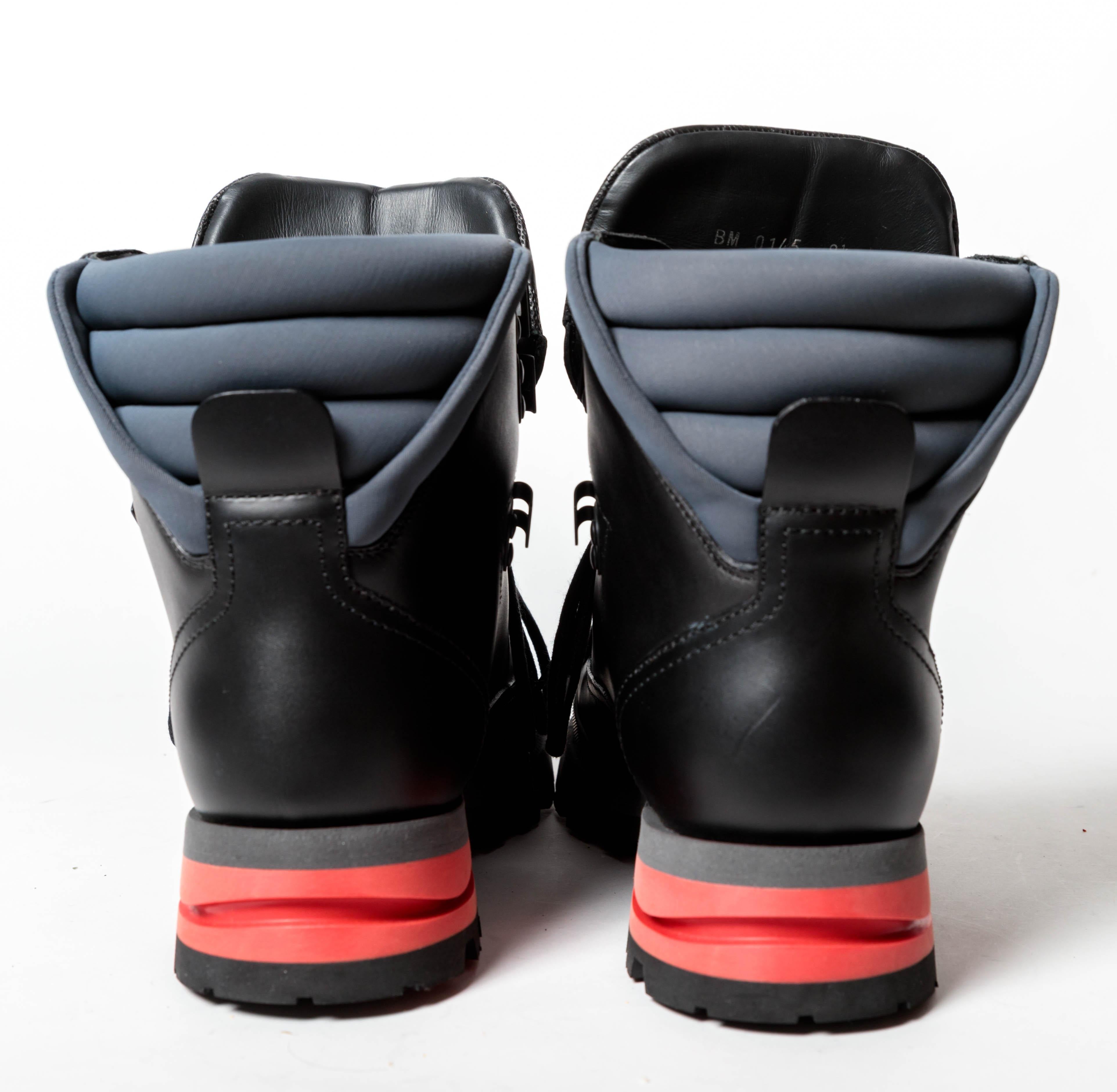 Louis Vuitton Mens Calfskin Damier Blizzard Ankle Boots in Black - Size 8.5 1