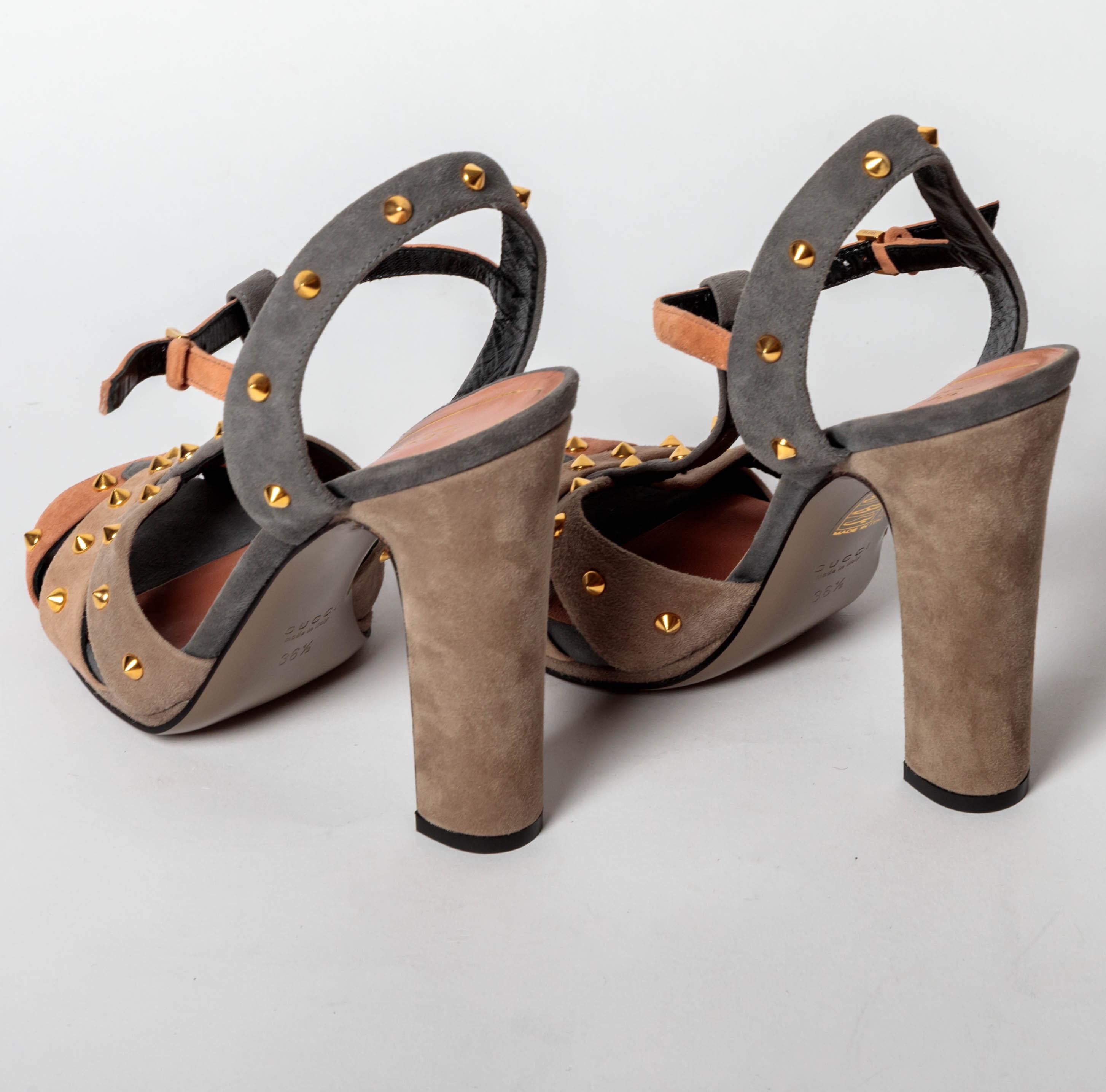 Brown Gucci Jacquelyne Sandals - Size 36.5 / US 6.5