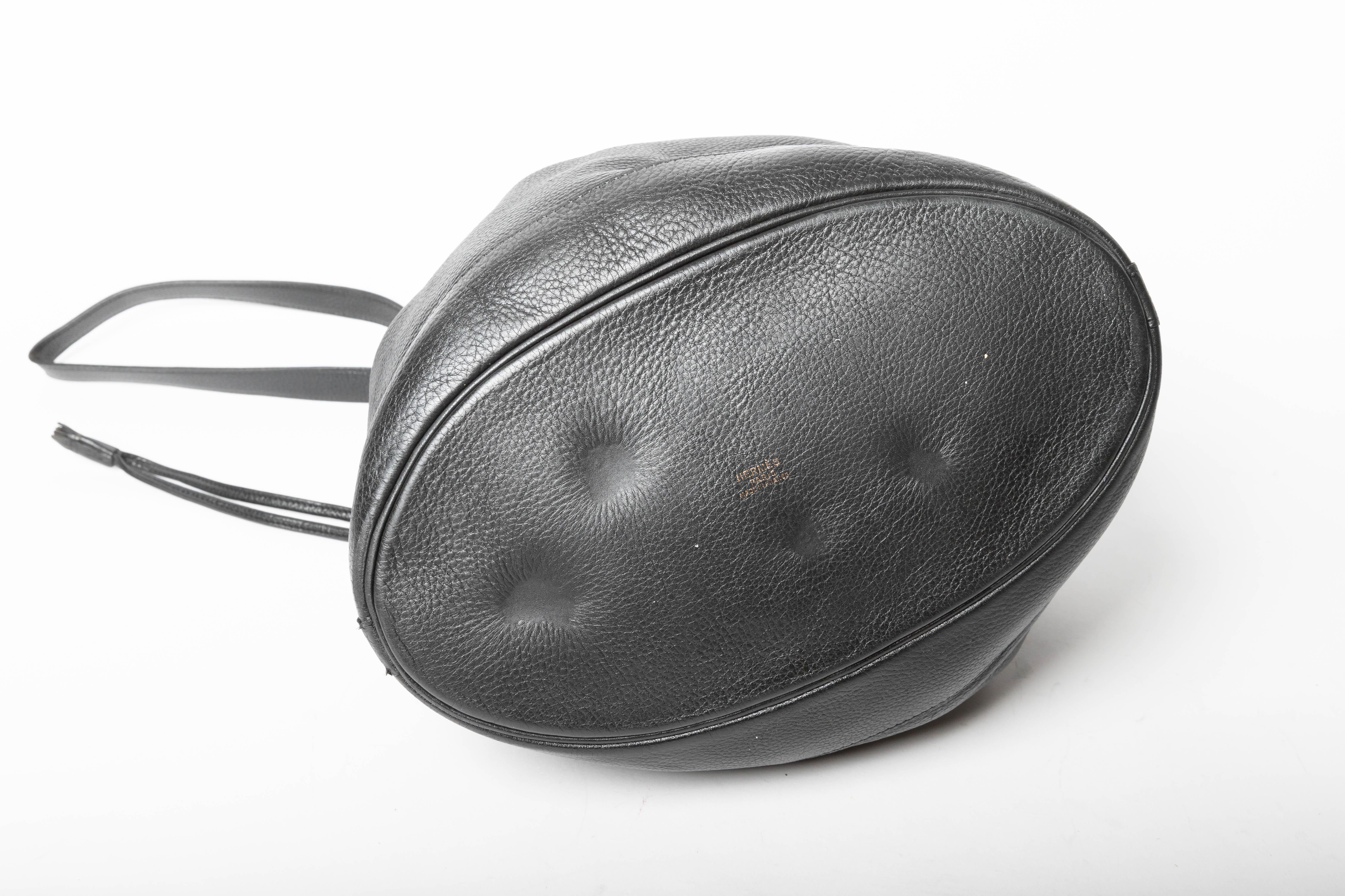 Women's or Men's Hermes Market Bag in Black Leather For Sale
