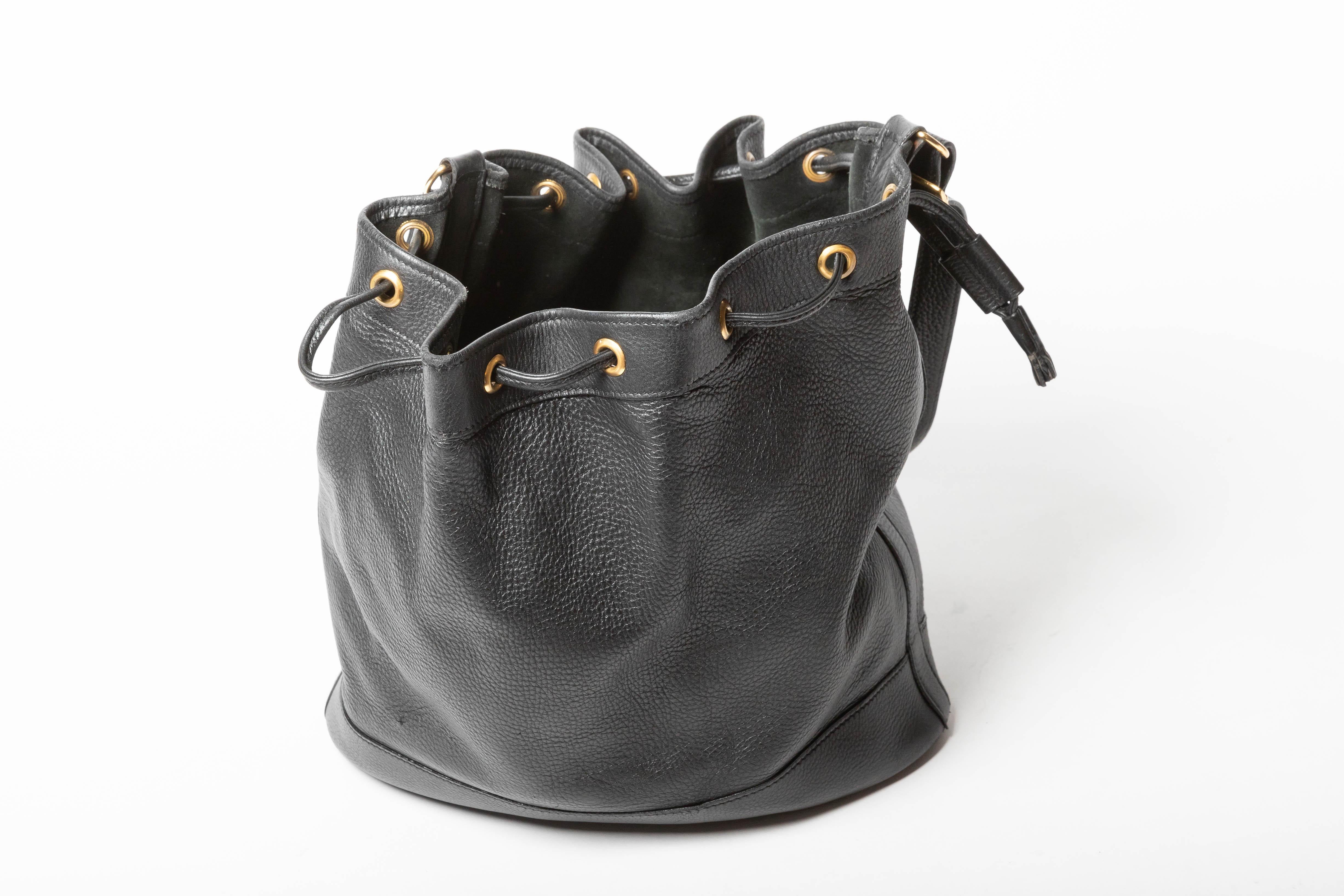 Hermes Market Bag in Black Leather For Sale 2